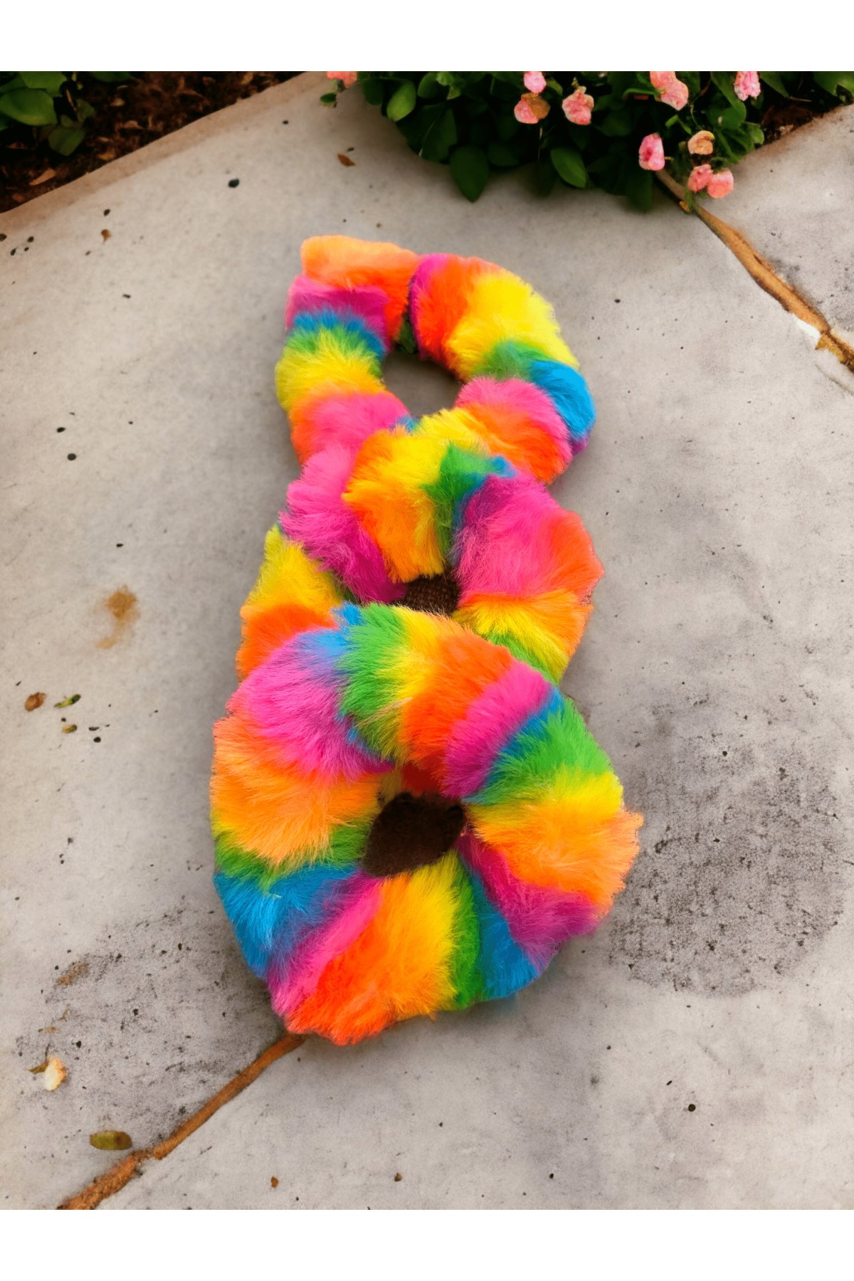 Çocuk 3 Adet Peluş Rengarenk Lastik Toka