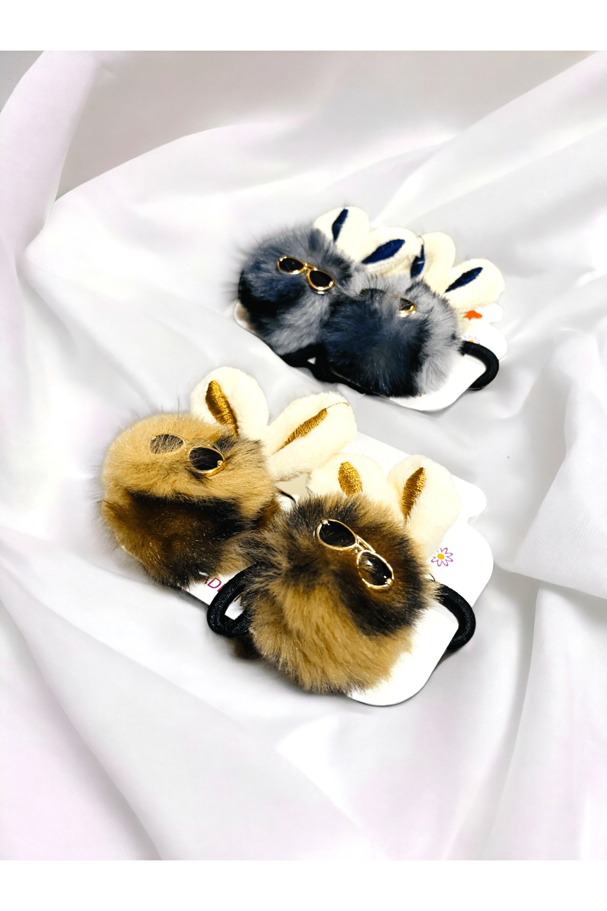 Çocuk 4 Adet Renkli Ponpon Peluş Toka Seti
