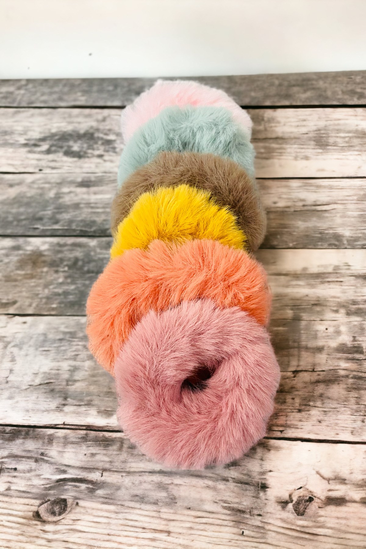 Çocuk 6 Adet Peluş Model Renkli Lastik Toka