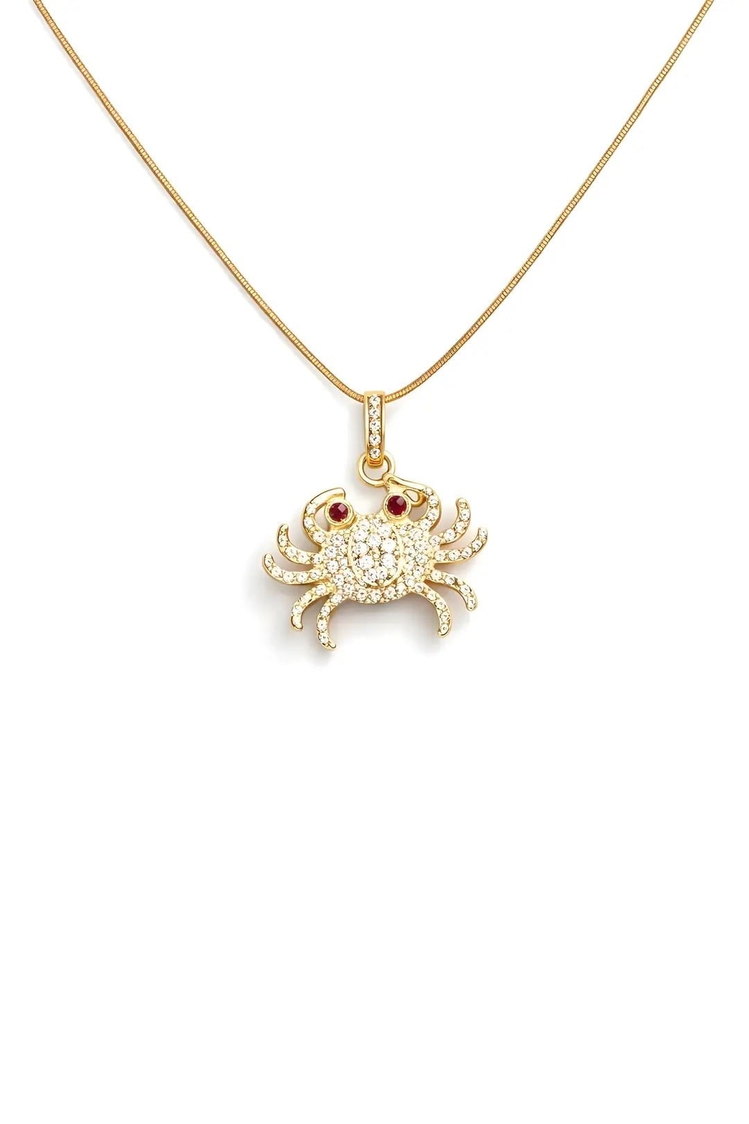 Crabby Taşlı Gold Kolye