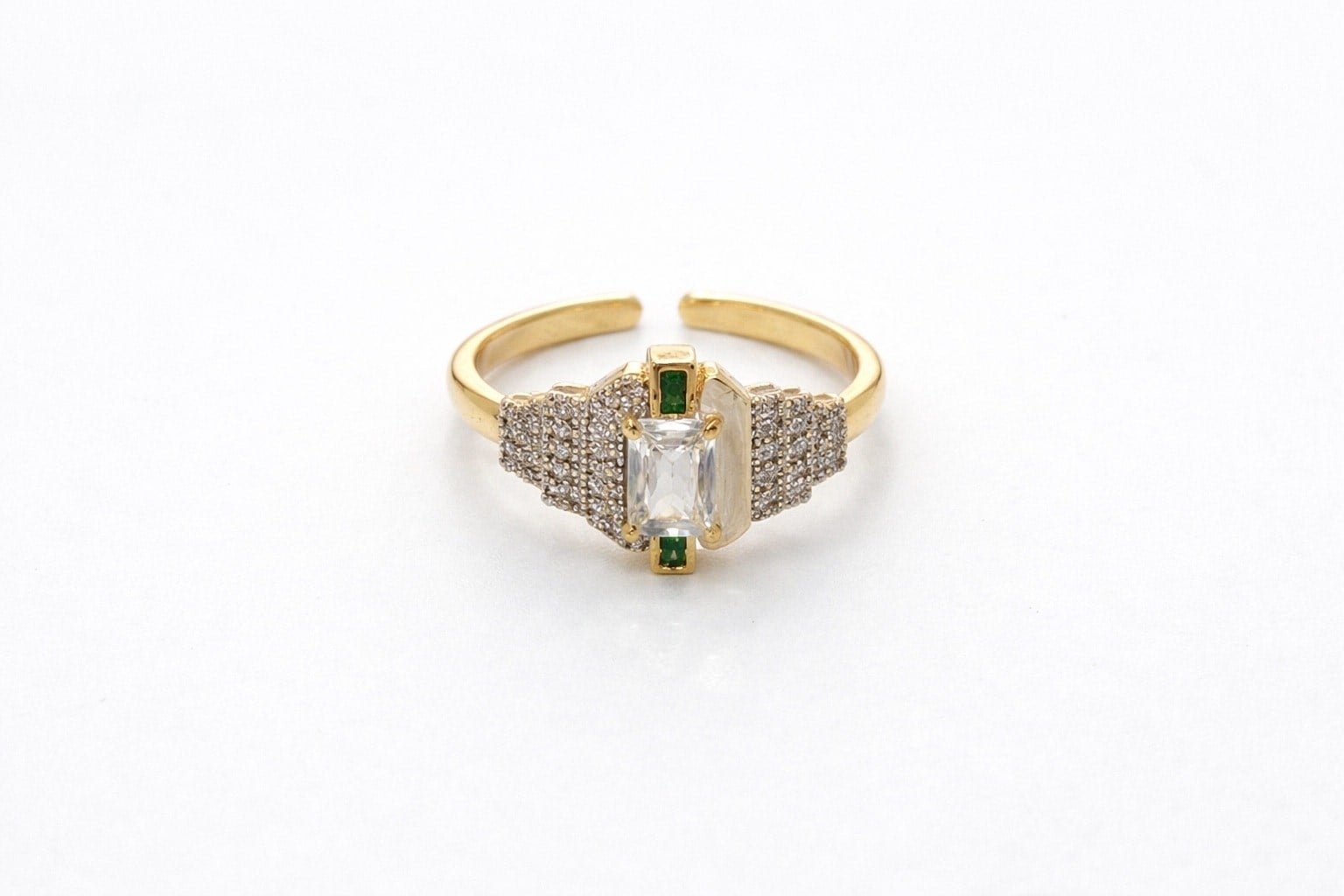 Crystal Frame Gold Yüzük