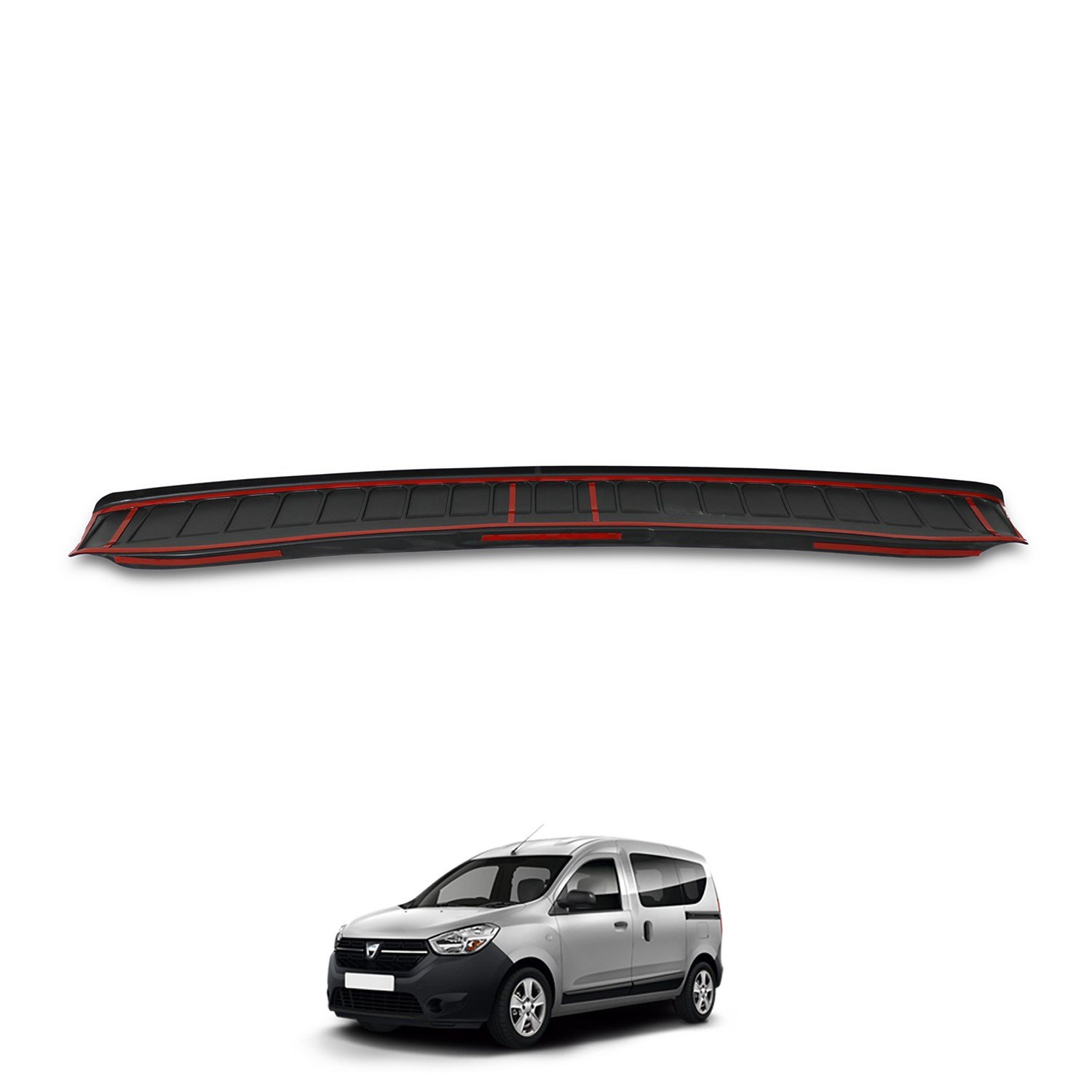 Dacia Dokker Mat Siyah Arka Tampon Eşiği 2012-2021 Yılı ve Arasına Uyumludur
