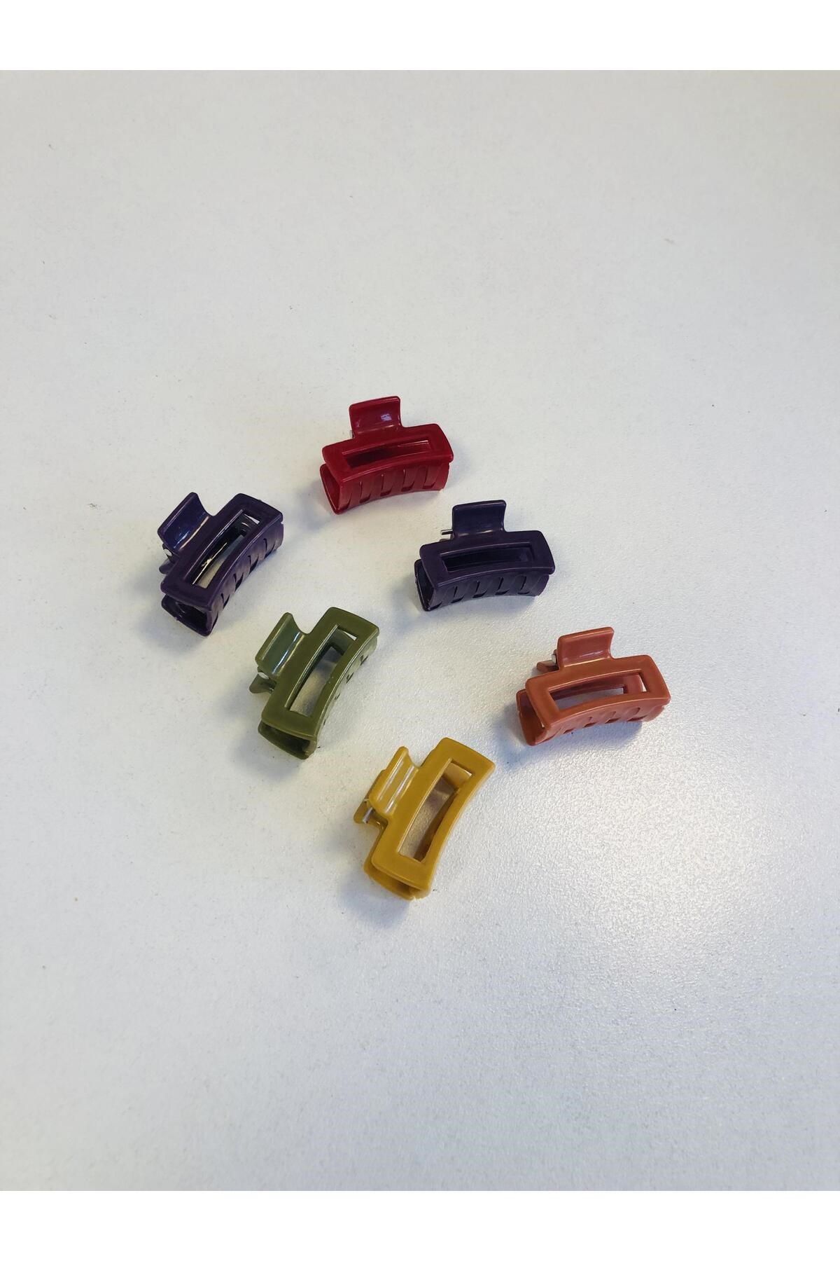 Dikdörtgen Model 6 Adet Küçük Boy (4 Cm) Mandal Toka Seti