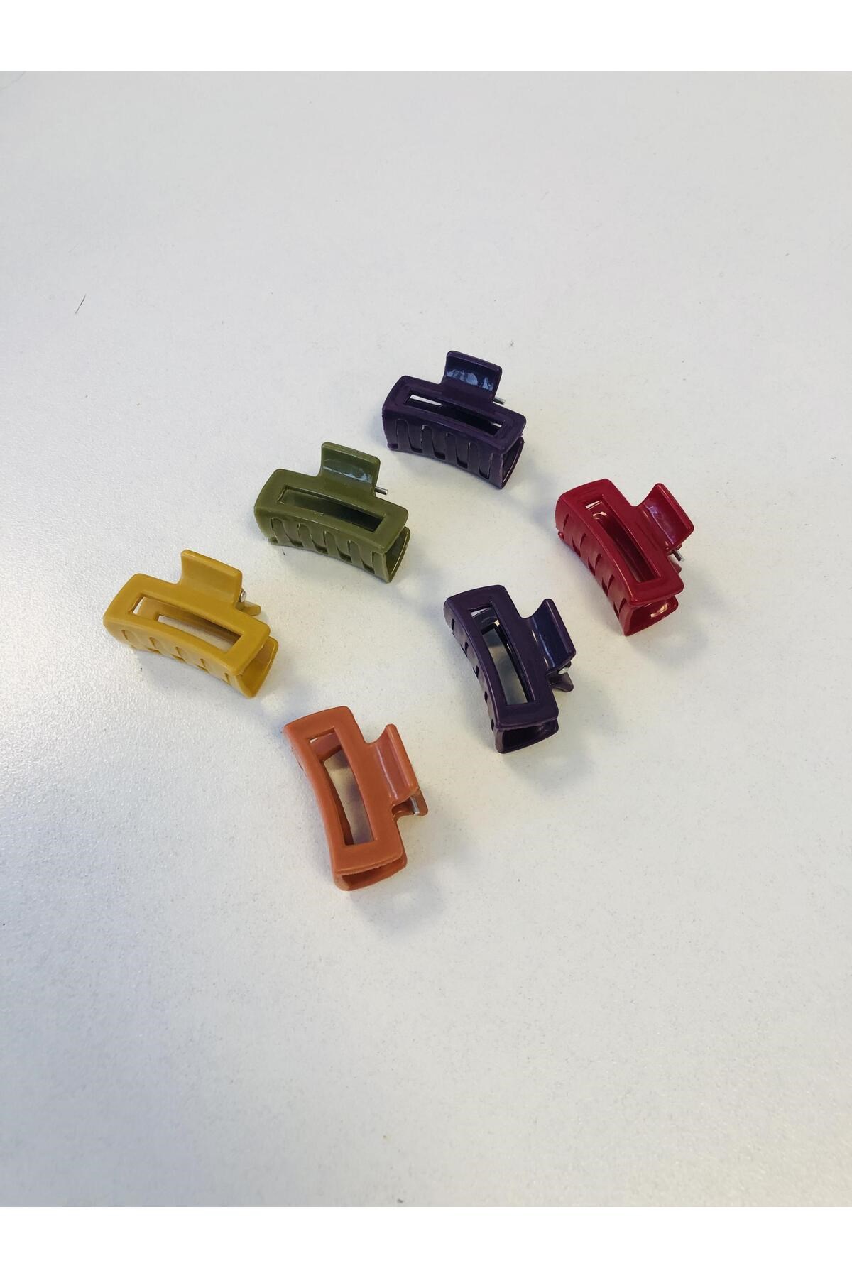 Dikdörtgen Model 6 Adet Küçük Boy (4 Cm) Mandal Toka Seti