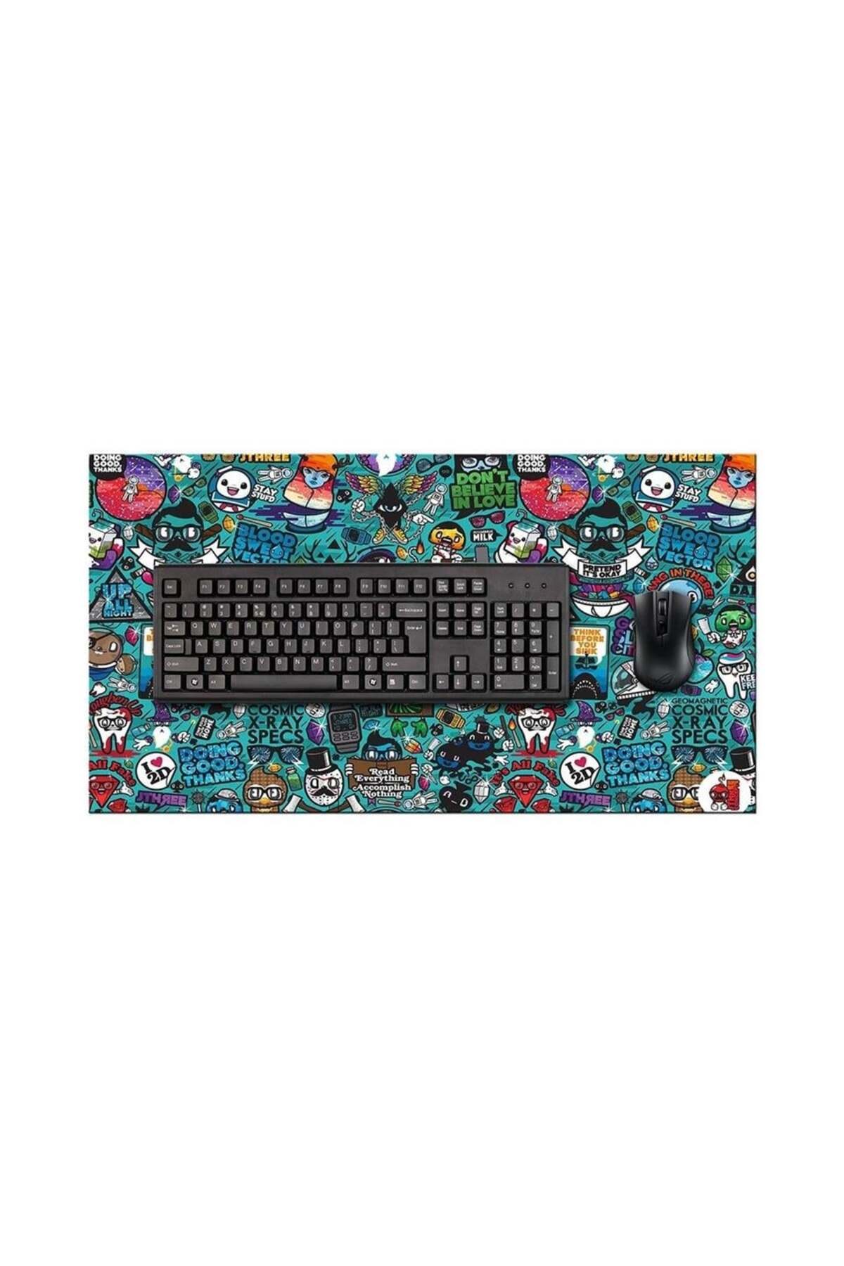 Doodle Blue Xl 70x40 Cm Oyuncu Gaming Mouse Pad