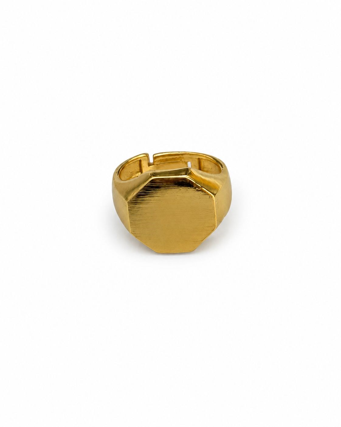 Düz Plaka Gold Serçe Yüzük