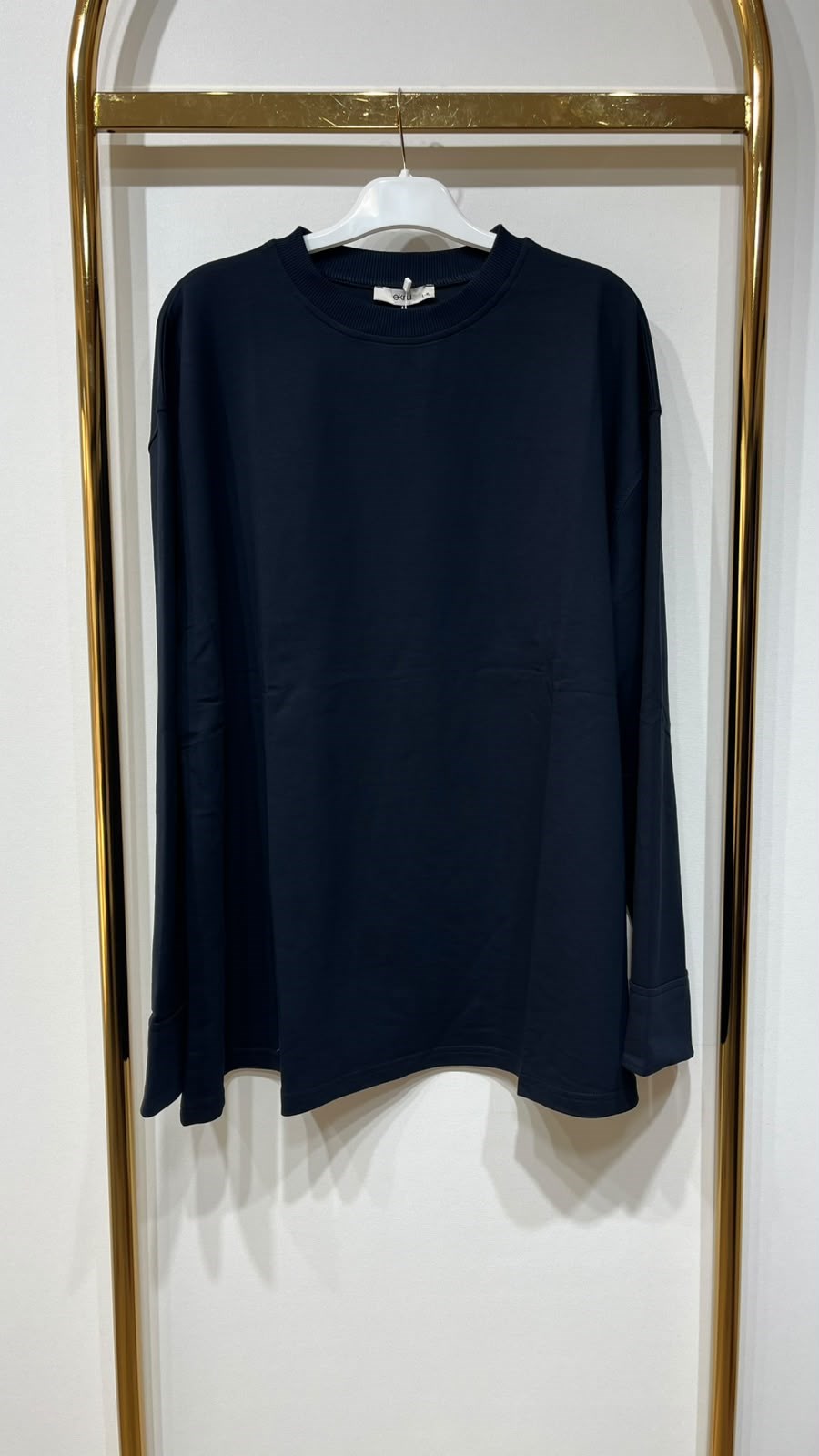 EKRUTEX Dikiş Detaylı Basic Sweatshirt