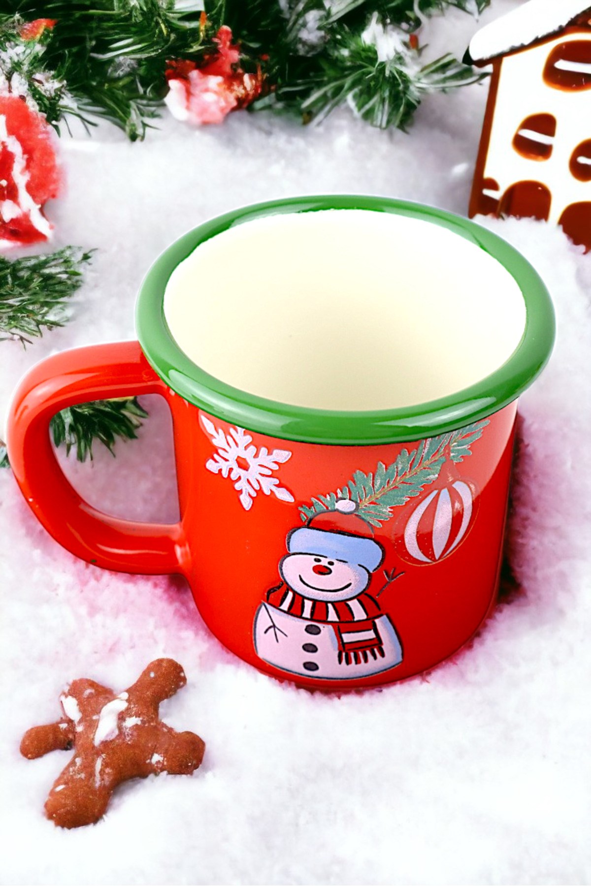 Emaye Espresso Türk Kahvesi Kupası Camp Kamp Fincan Kahve, Yılbaşı, Hediye, Yeni Yıl 270ml