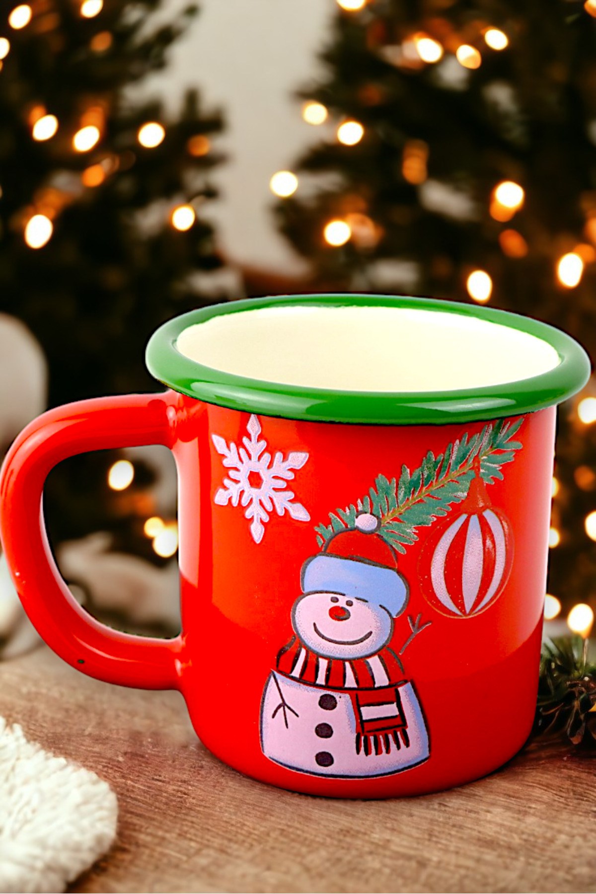 Emaye Espresso Türk Kahvesi Kupası Camp Kamp Fincan Kahve, Yılbaşı, Hediye, Yeni Yıl 270ml