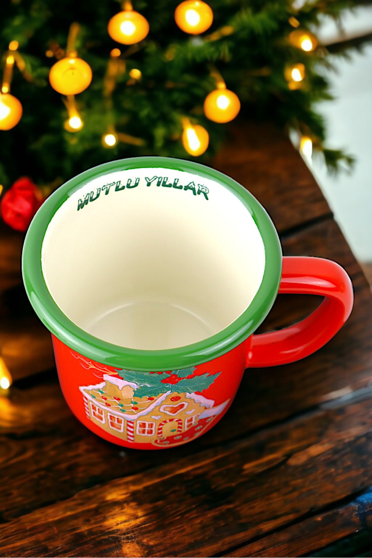 Emaye Espresso Türk Kahvesi Kupası Camp Kamp Fincan Kahve, Yılbaşı, Hediye, Yeni Yıl 270ml