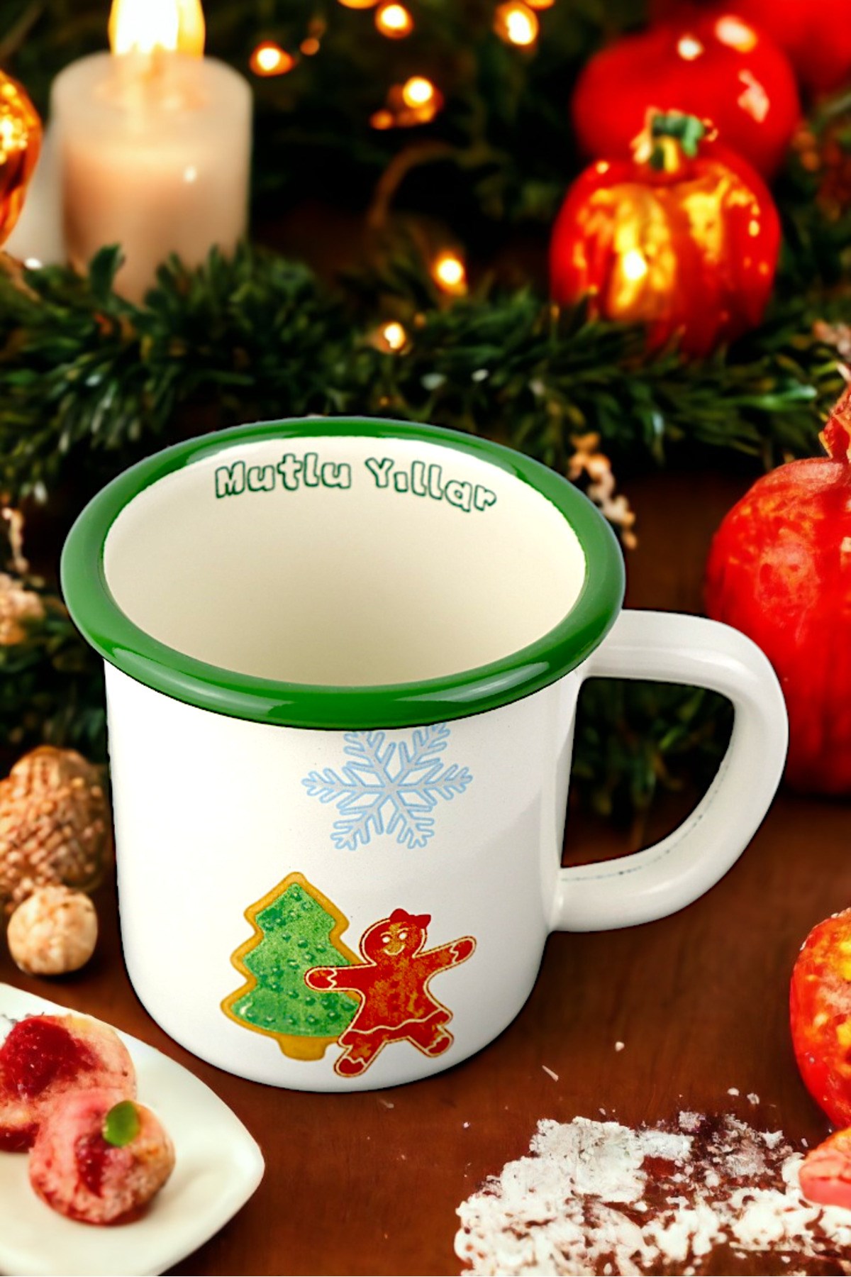 Emaye Espresso Ve Türk Kahvesi Fincanı Kupa Bardak Camp Kamp Mug , Yılbaşı, Hediye, Yeni Yıl 270ml