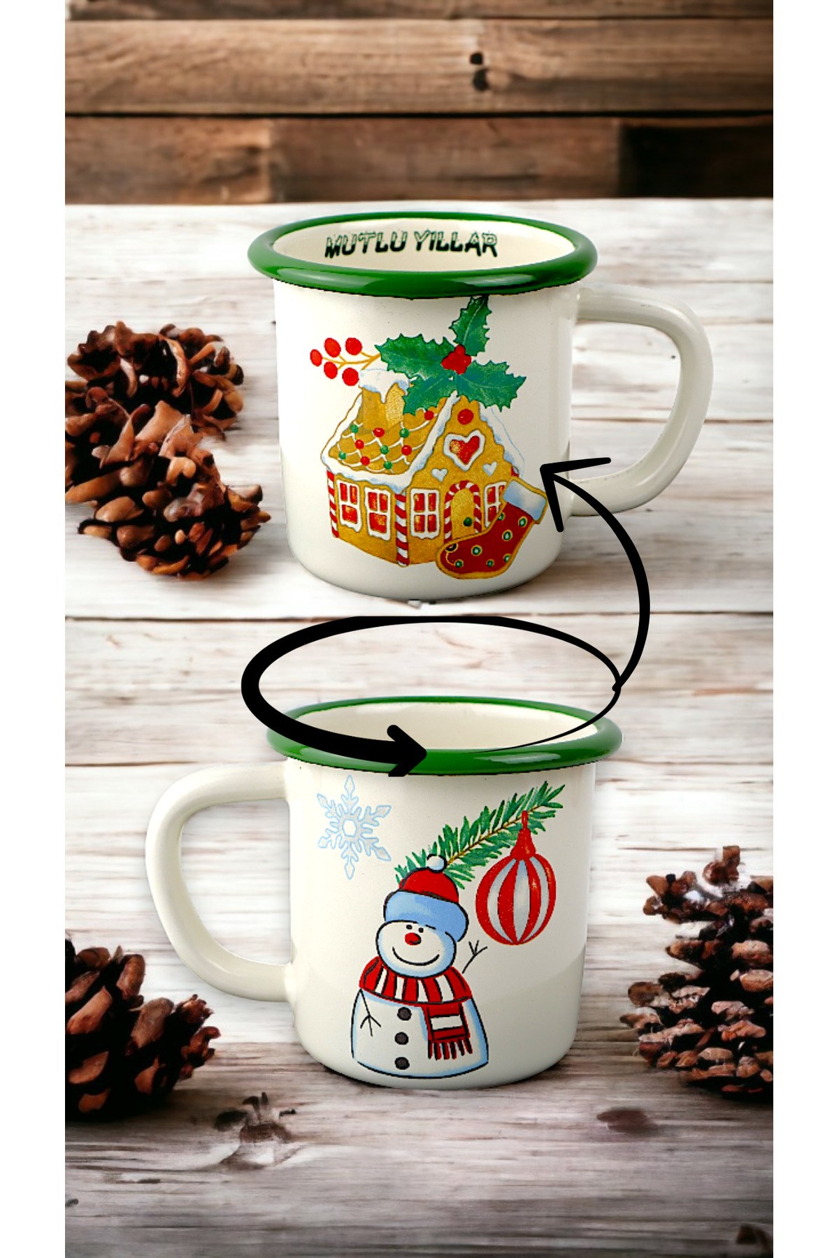 Emaye Espresso Ve Türk Kahvesi Fincanı Kupa Bardak Camp Kamp Mug , Yılbaşı, Hediye, Yeni Yıl 270ml