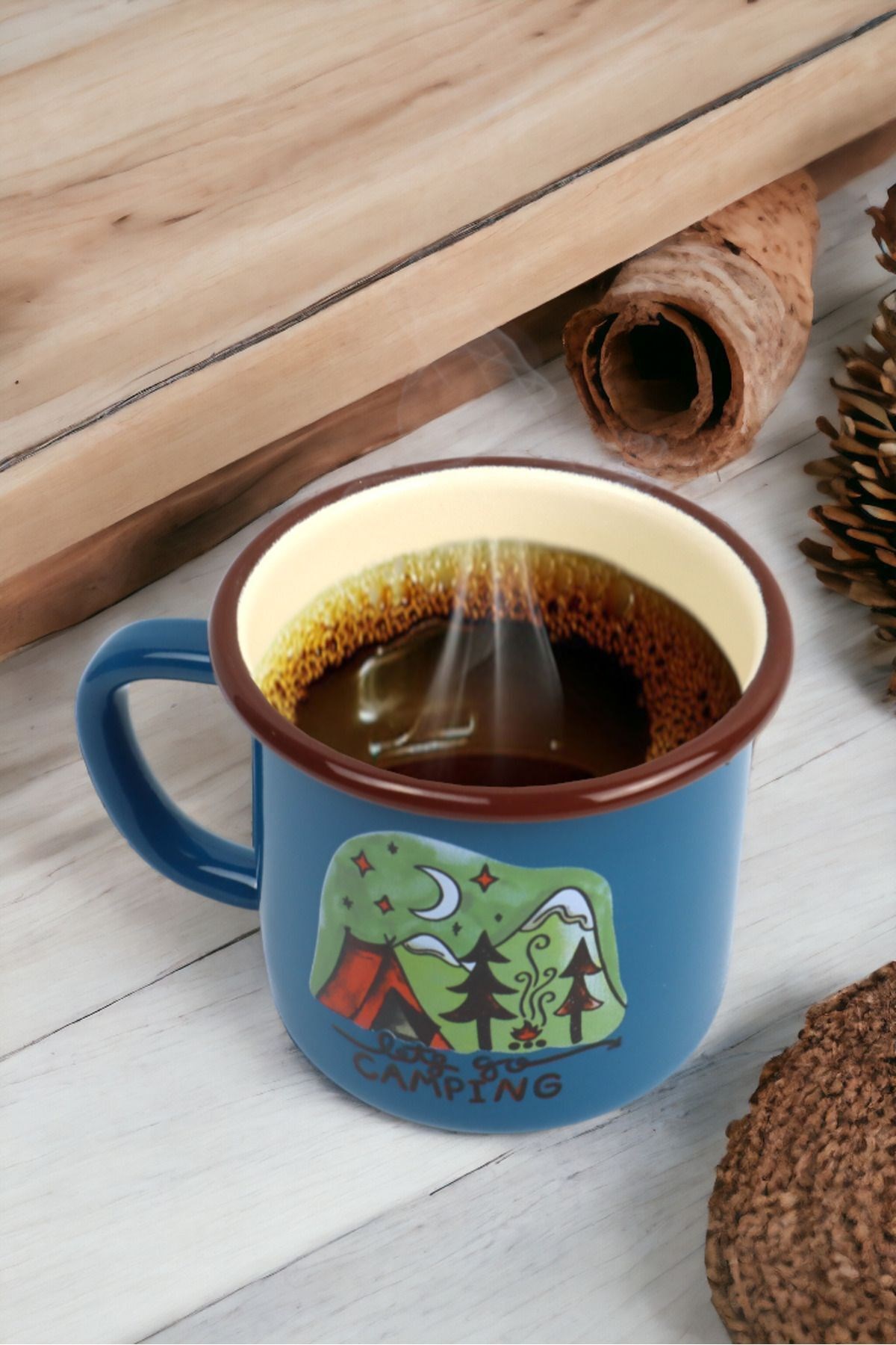Emaye Kupa Bardak Camp Kamp Mug Fincan Kahve