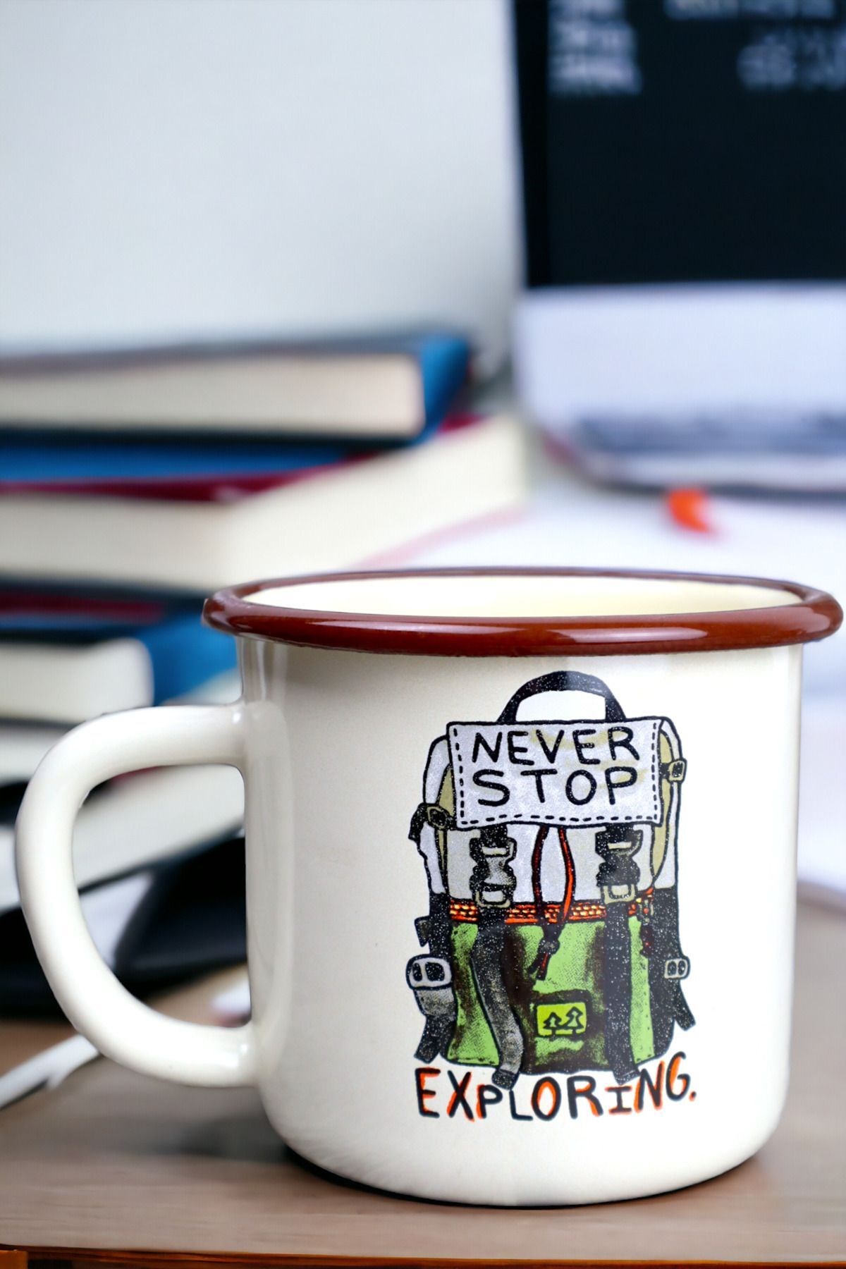 Emaye Kupa Bardak Camp Kamp Mug Fincan Kahve