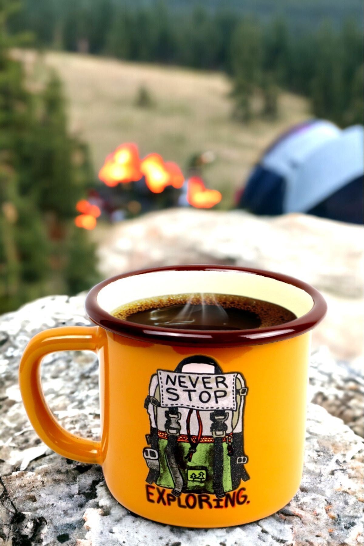 Emaye Kupa Bardak Camp Kamp Mug Fincan Kahve