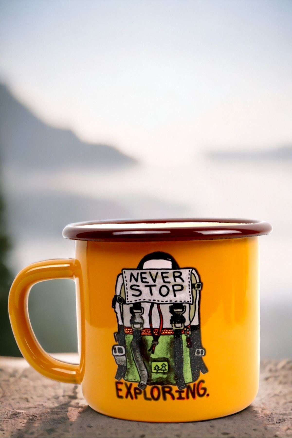 Emaye Kupa Bardak Camp Kamp Mug Fincan Kahve