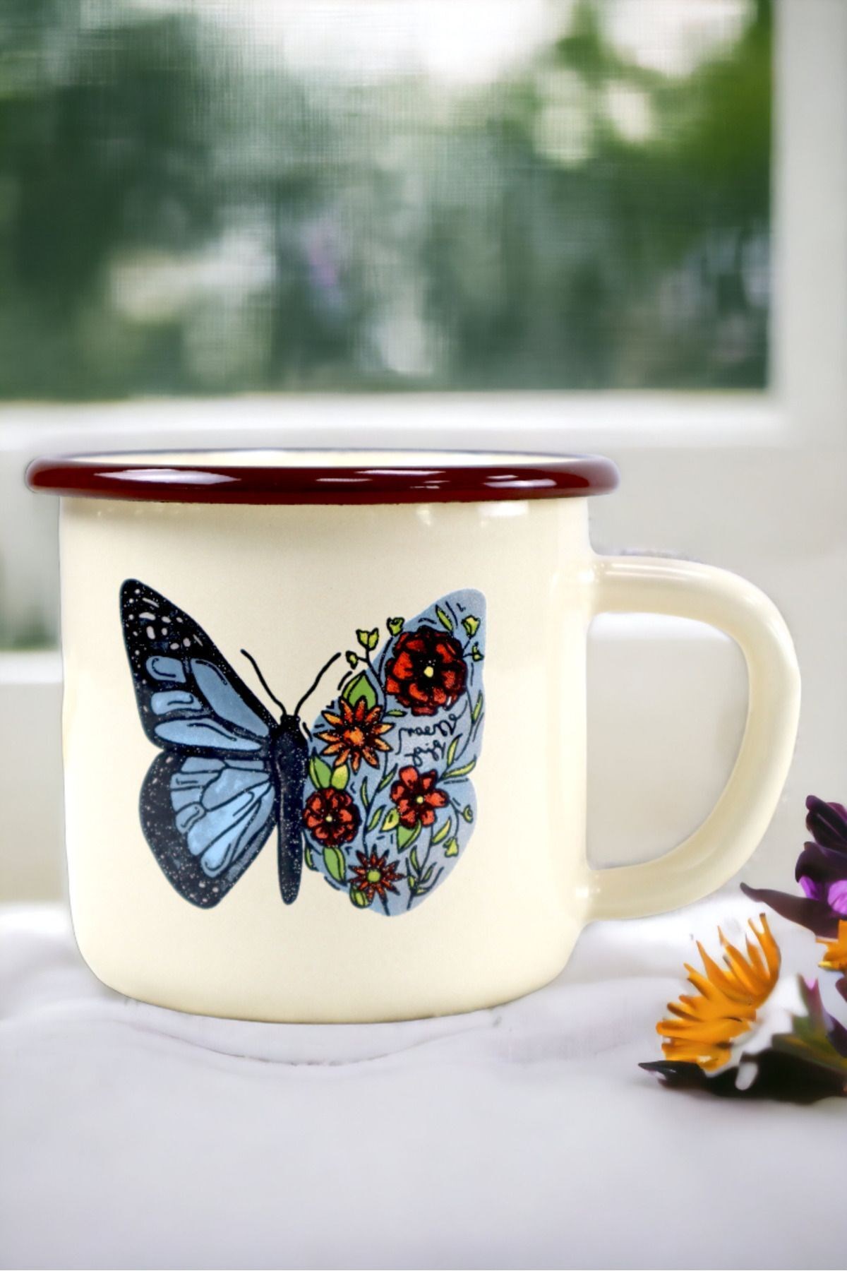 Emaye Kupa Bardak Camp Kamp Mug Fincan Kahve