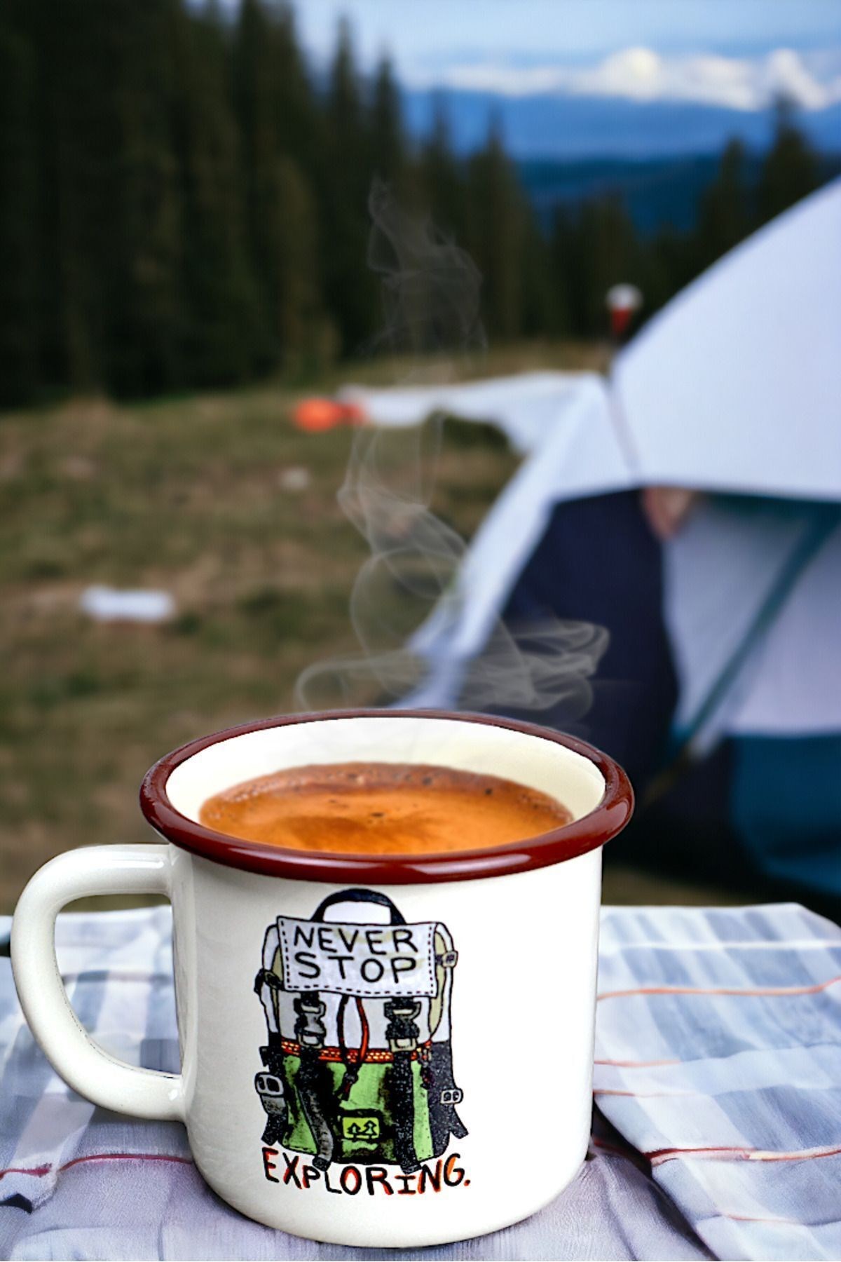 Emaye Kupa Bardak Camp Kamp Mug Fincan Kahve