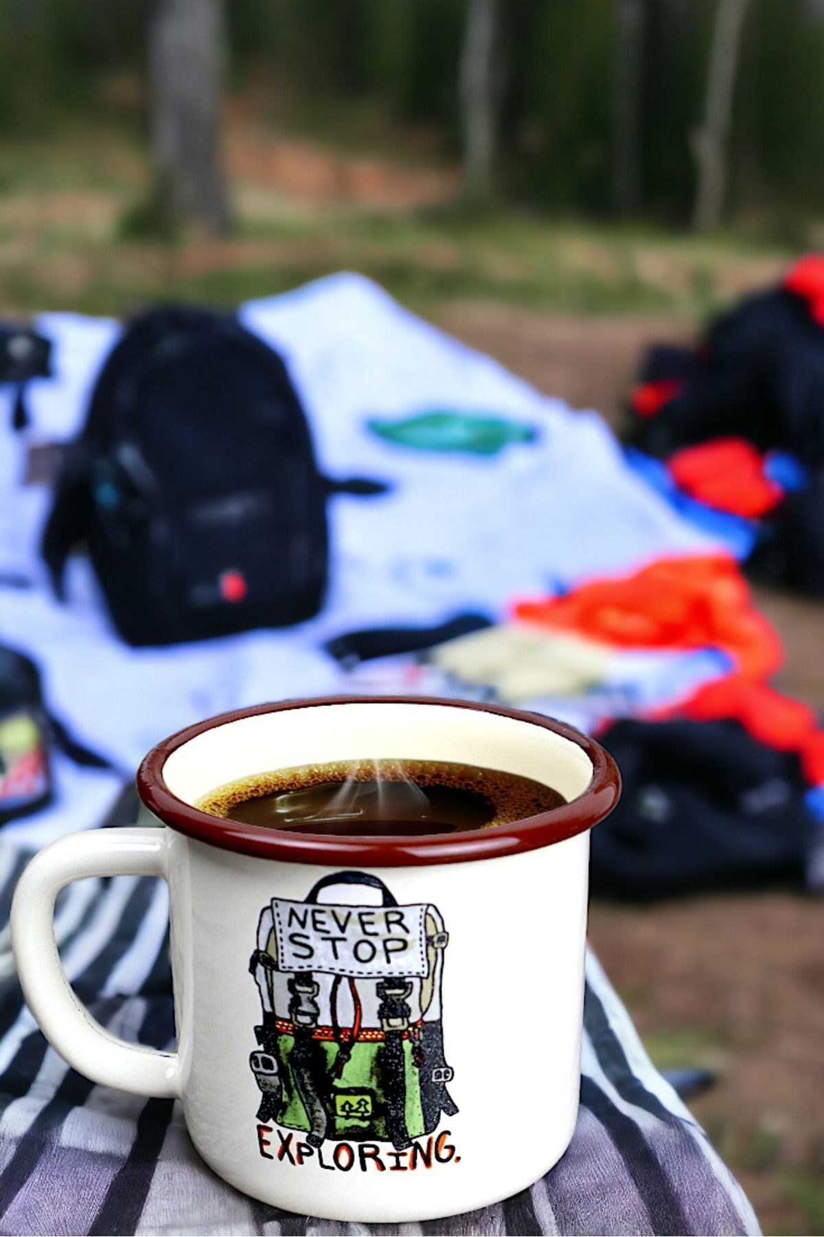 Emaye Kupa Bardak Camp Kamp Mug Fincan Kahve