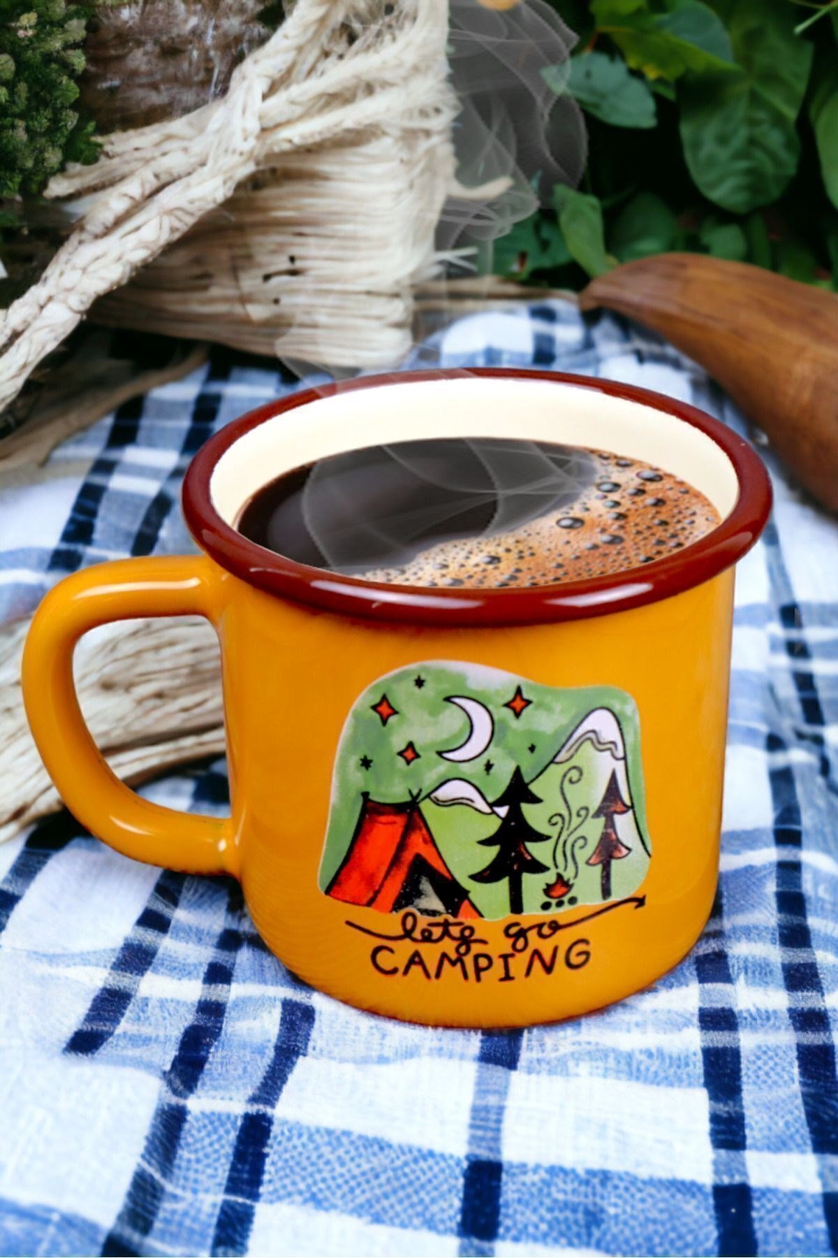Emaye Kupa Bardak Camp Kamp Mug Fincan Kahve