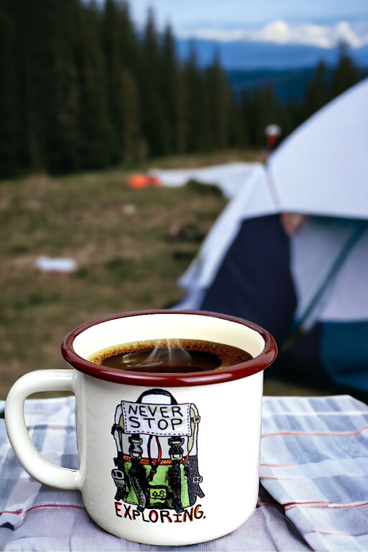 Emaye Kupa Bardak Camp Kamp Mug Fincan Kahve