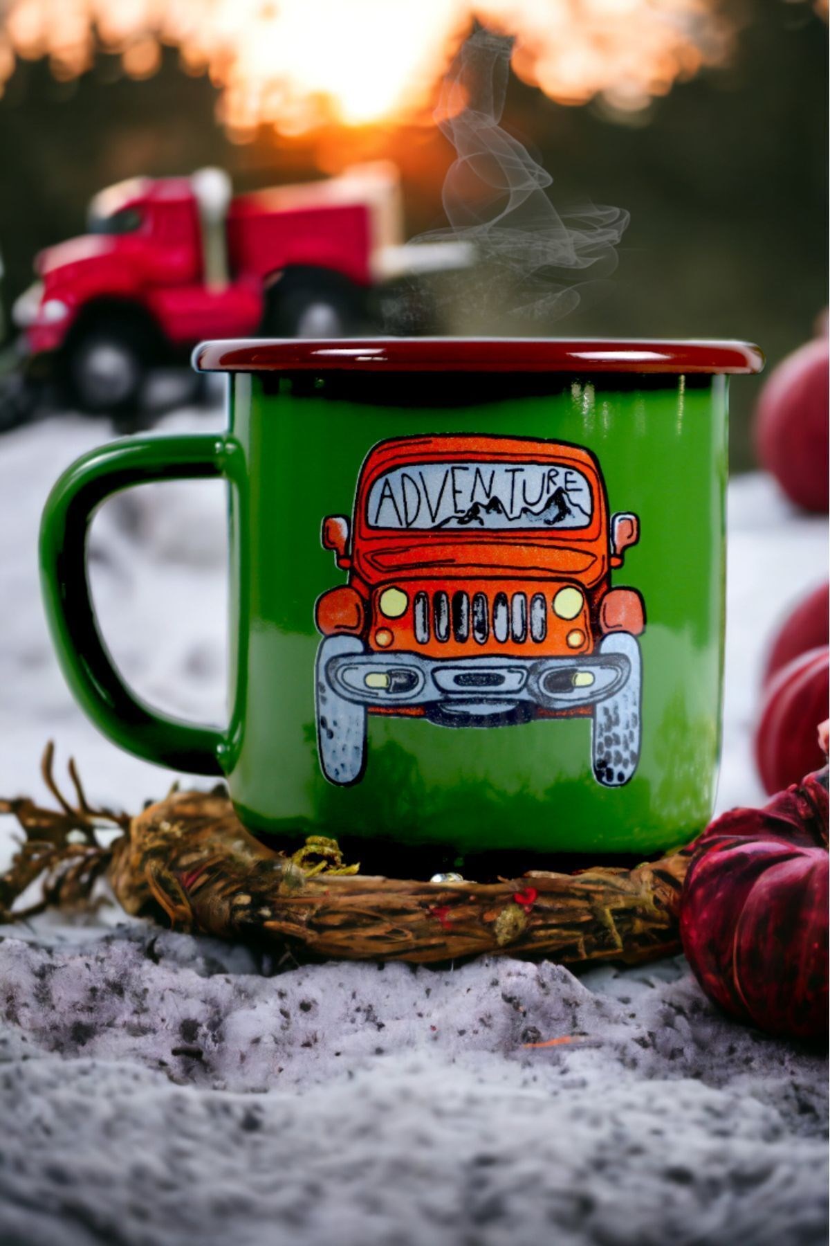 Emaye Kupa Bardak Camp Kamp Mug Fincan Kahve