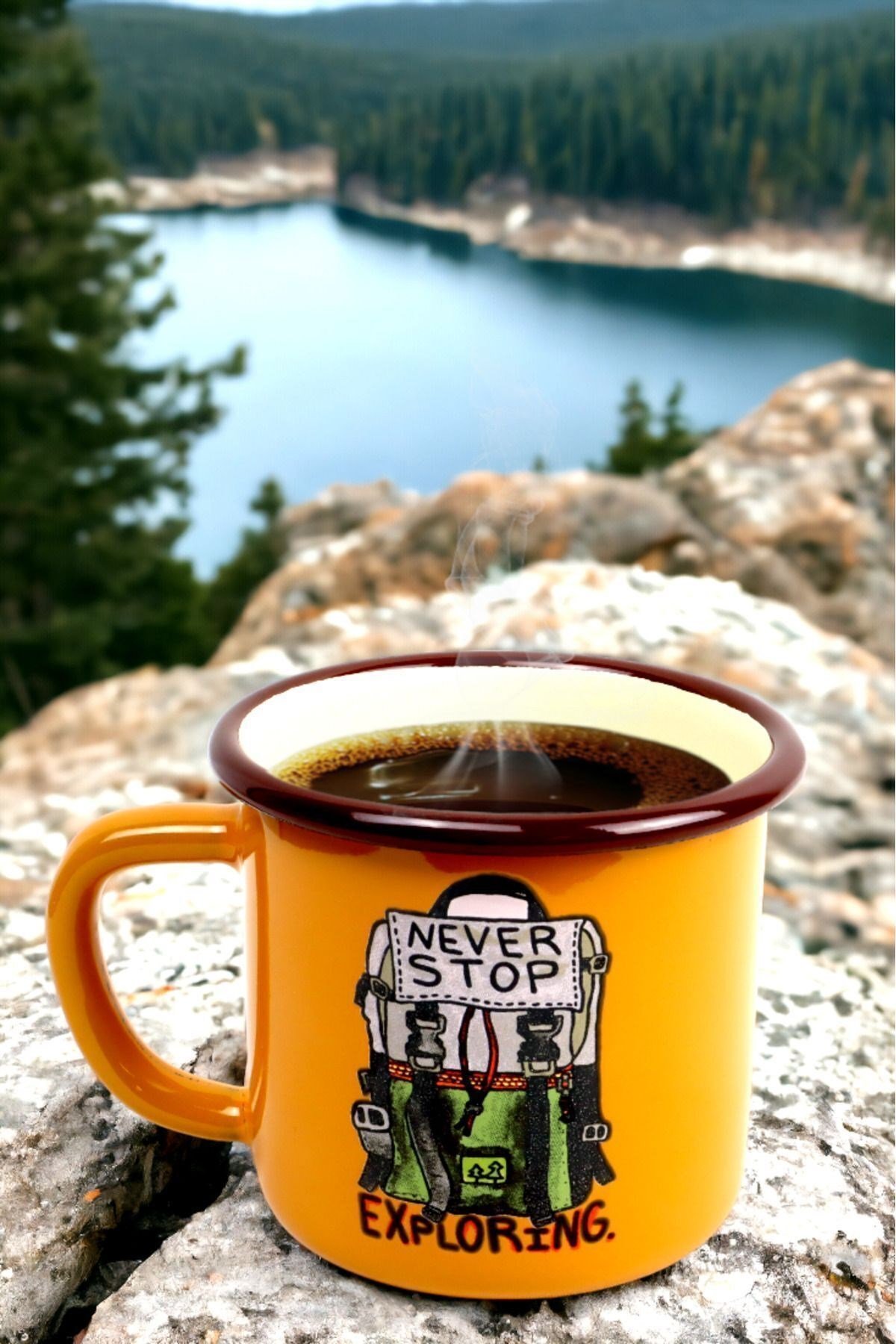 Emaye Kupa Bardak Camp Kamp Mug Fincan Kahve