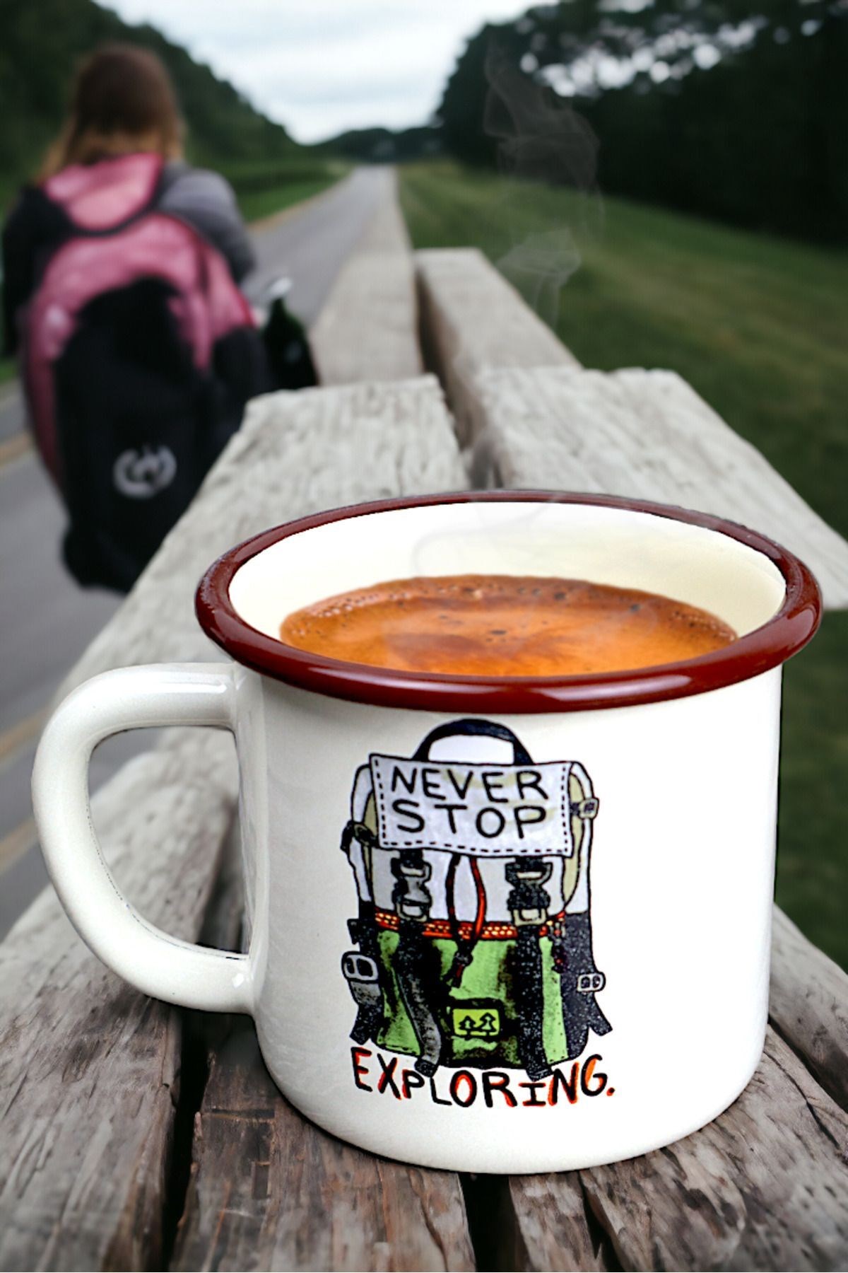 Emaye Kupa Bardak Camp Kamp Mug Fincan Kahve
