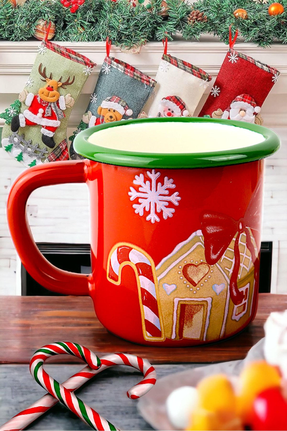 Emaye Türk Kahvesi Espresso Kupası Camp Kamp Mug Fincan Yılbaşı, Hediye, Yeni Yıl 270ml