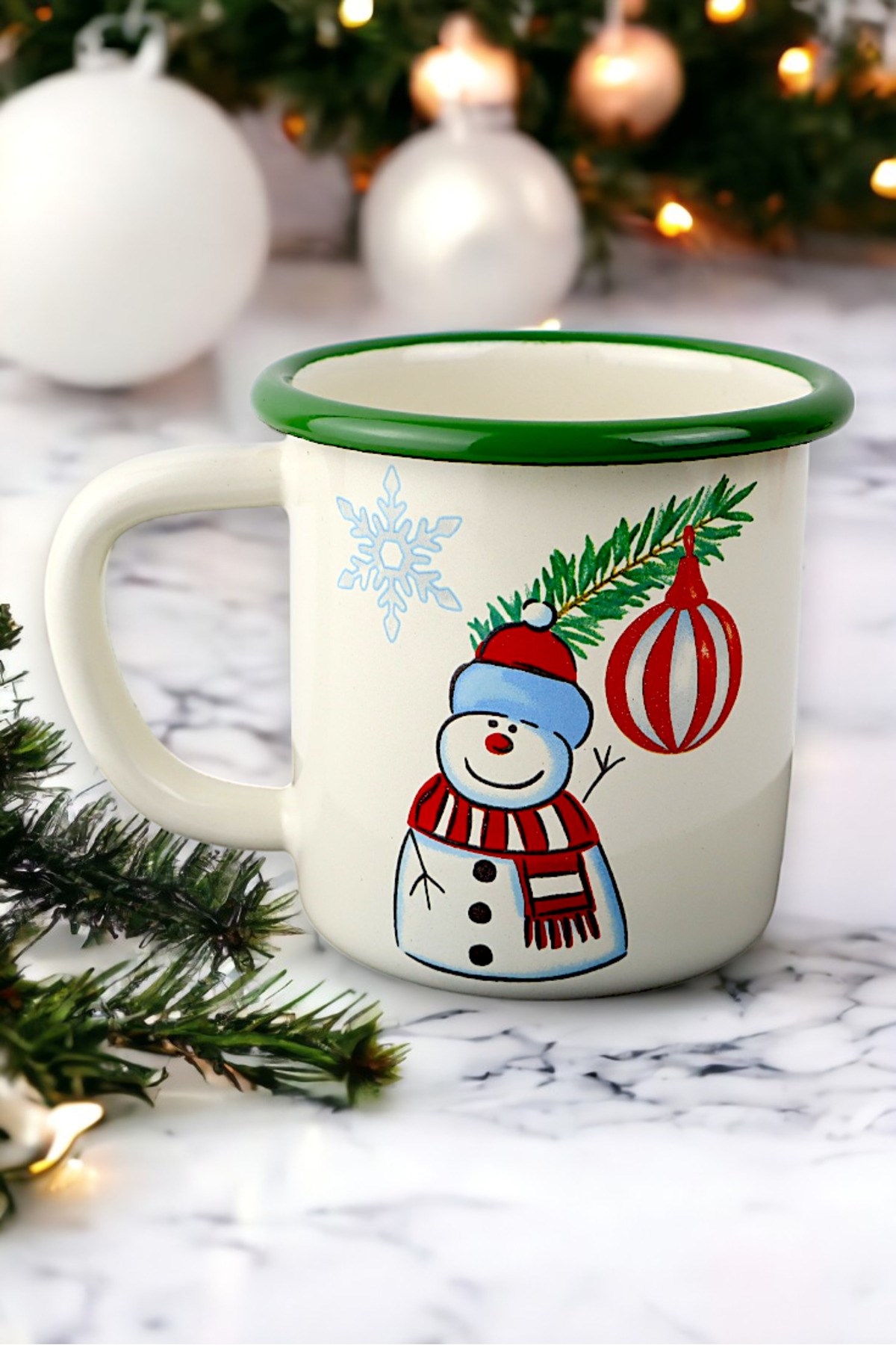 Emaye Türk Kahvesi Espresso Kupası Camp Kamp Mug Fincan Kahve, Yılbaşı, Hediye, Yeni Yıl 270ml