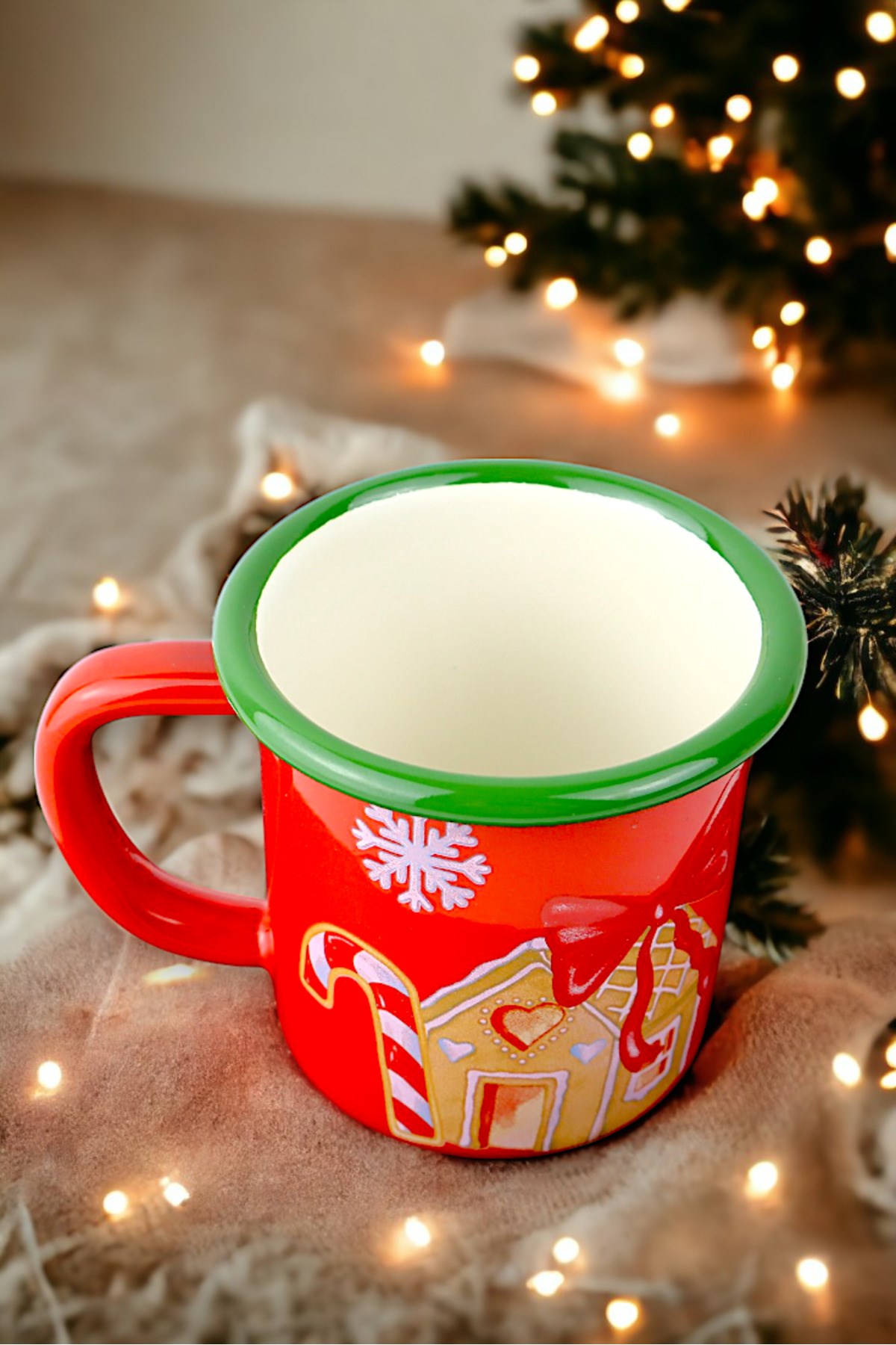 Emaye Türk Kahvesi Espresso Kupası Camp Kamp Mug Fincan Yılbaşı, Hediye, Yeni Yıl 270ml