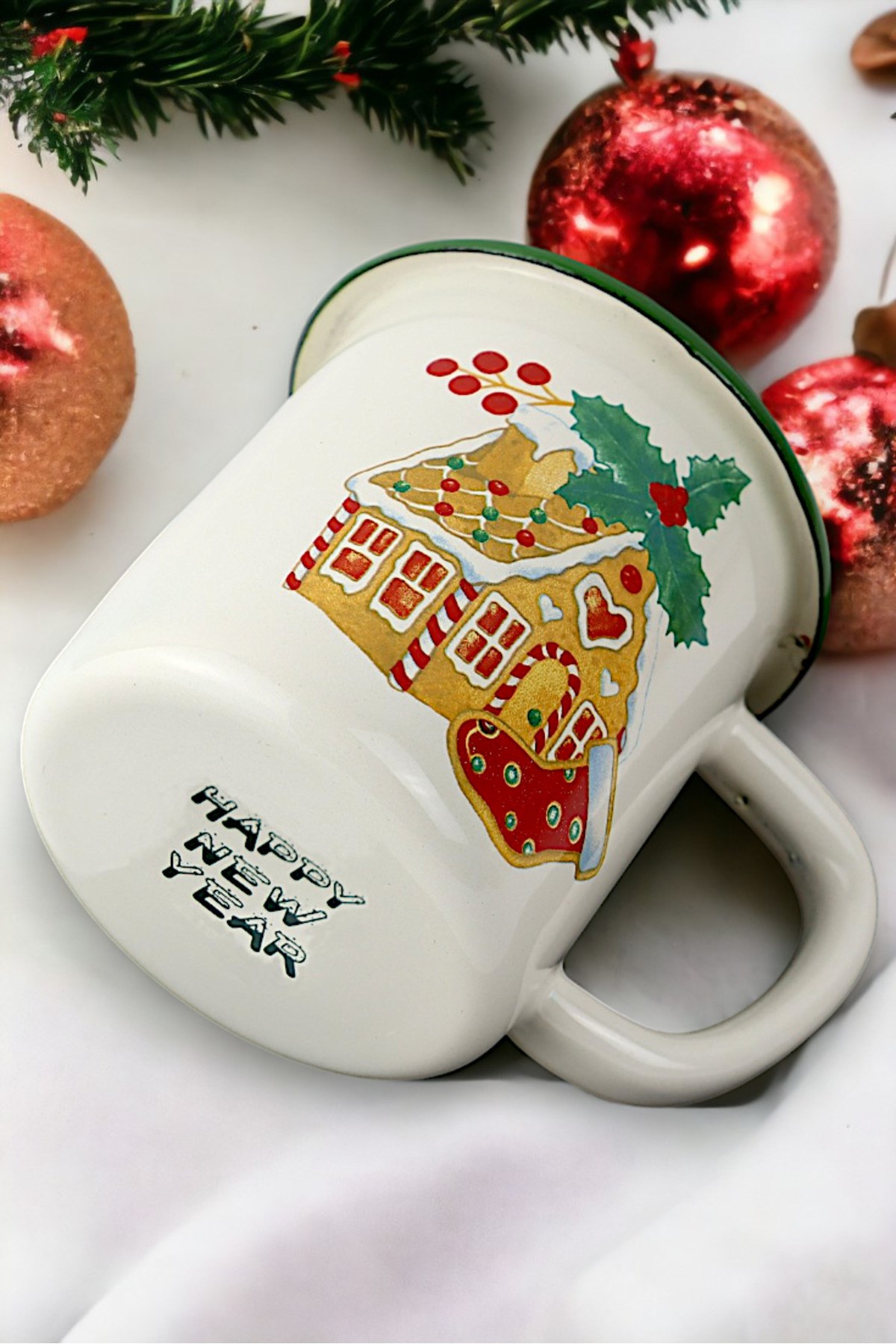 Emaye Türk Kahvesi Espresso Kupası Camp Kamp Mug Fincan Kahve, Yılbaşı, Hediye, Yeni Yıl 270ml