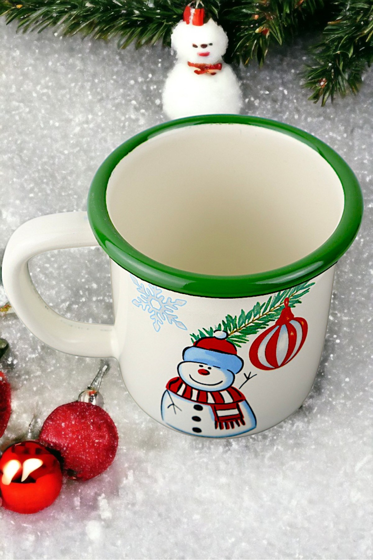 Emaye Türk Kahvesi Espresso Kupası Camp Kamp Mug Fincan Kahve, Yılbaşı, Hediye, Yeni Yıl 270ml