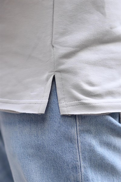 Erkek Oversize Kısa Kol Gri T-Shirt