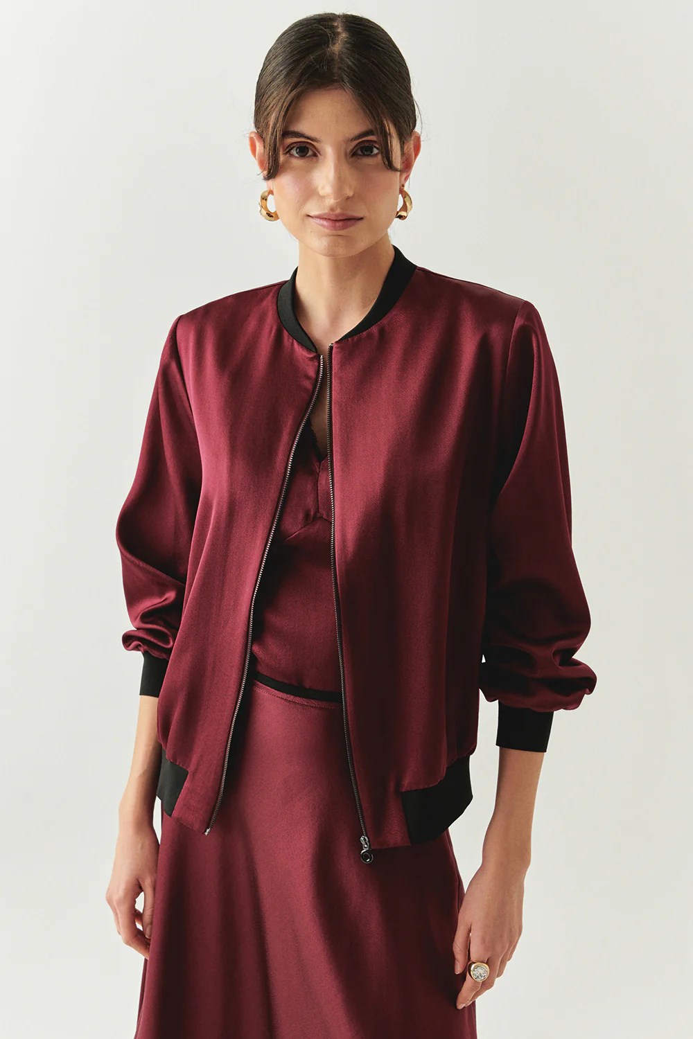 EXQUİSE Fermuarlı Bumber Lacey Ceket