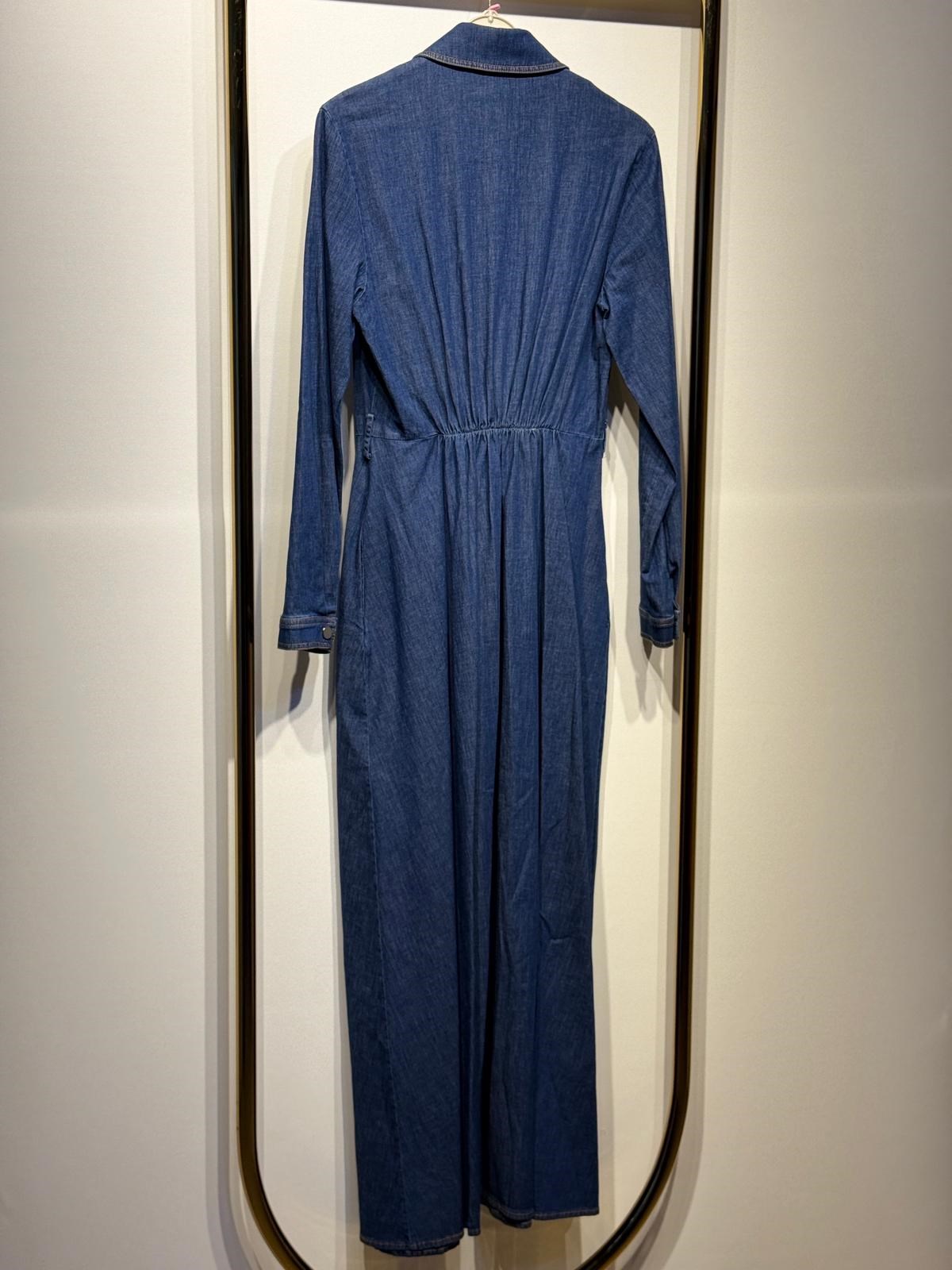 EXQUİSE Finis Kemer Hediyeli Denim Uzun Elbise