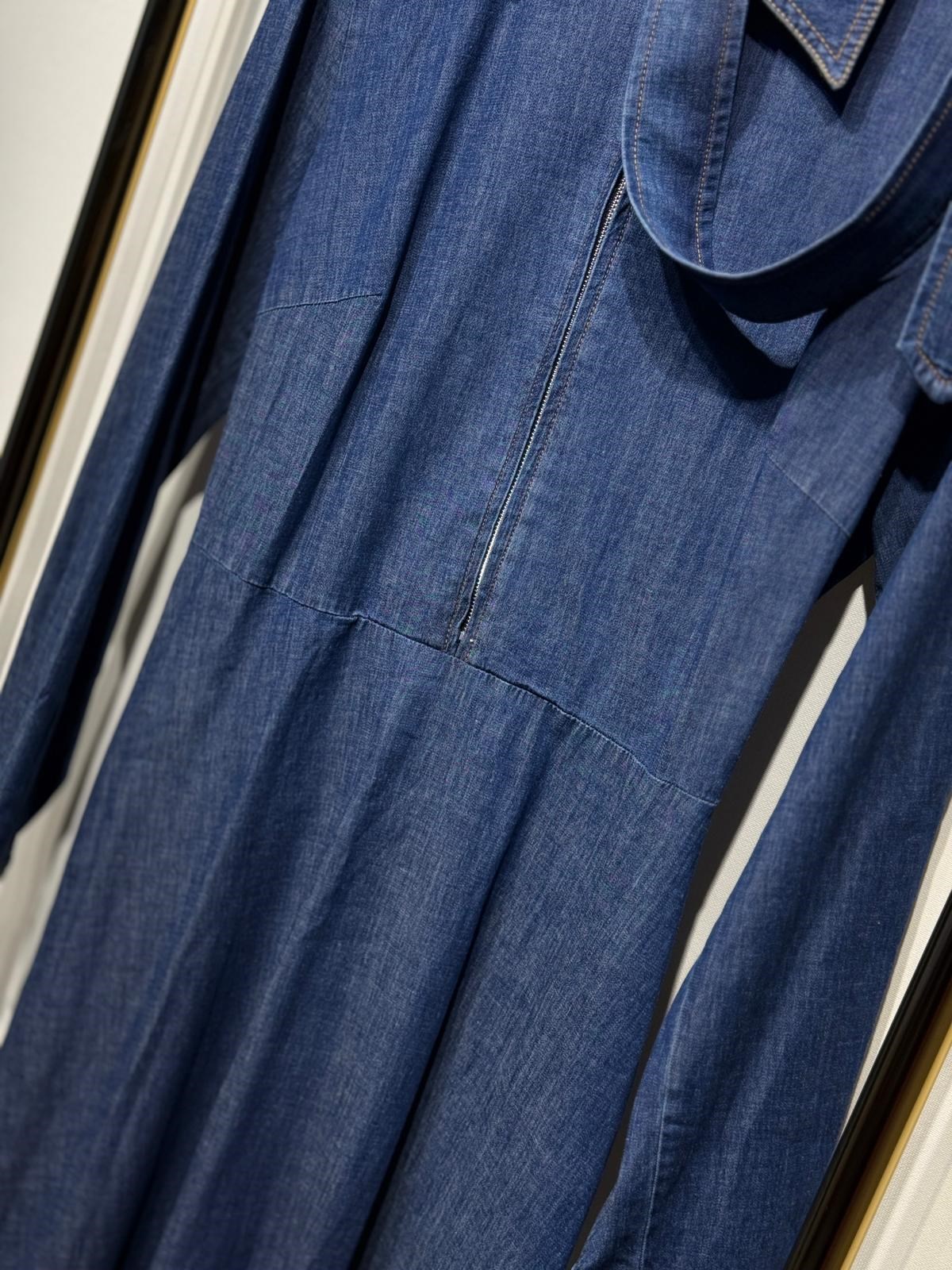 EXQUİSE Finis Kemer Hediyeli Denim Uzun Elbise