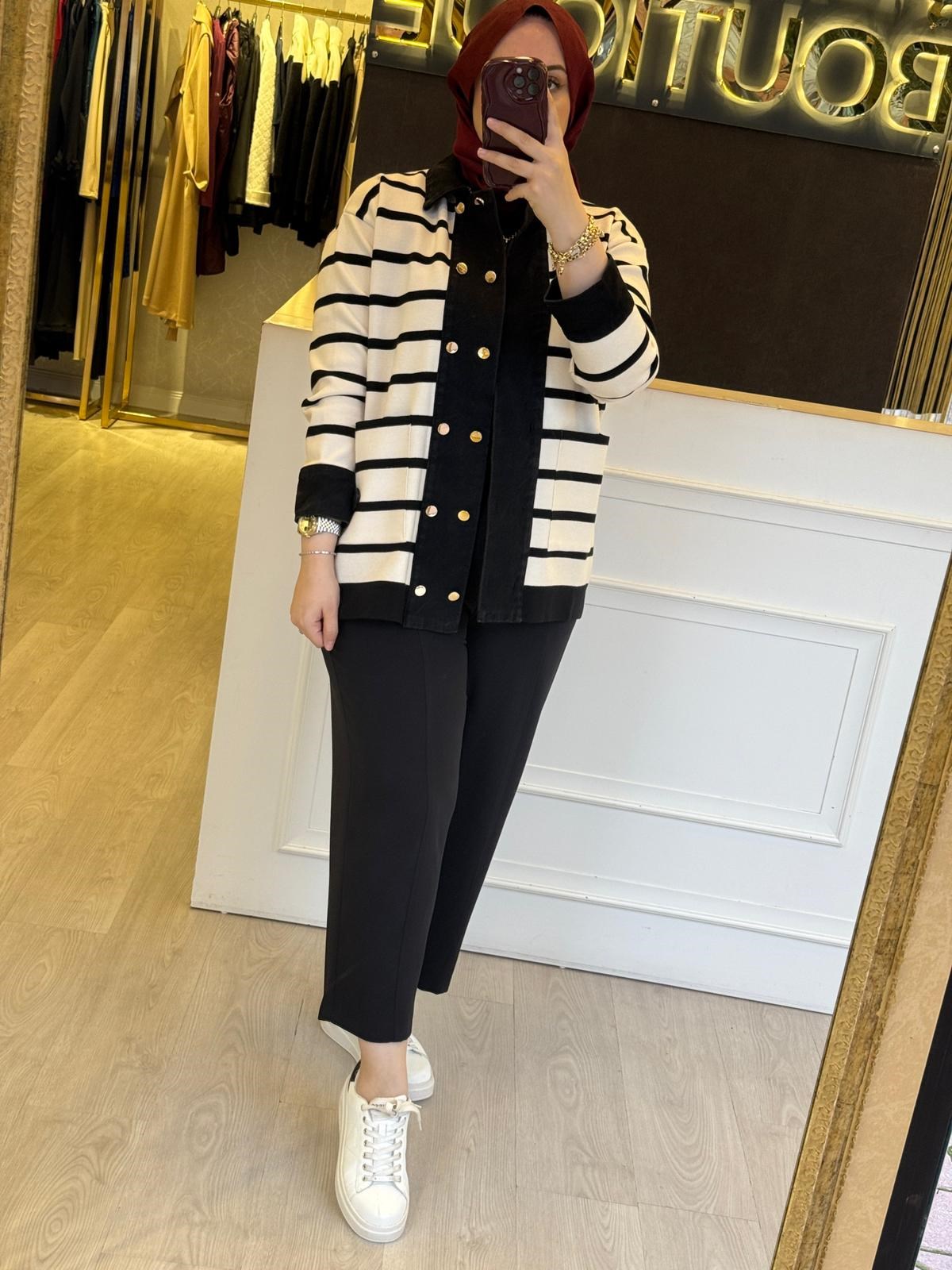 EXQUİSE Gaetan Triko Mix Jeans Hırka