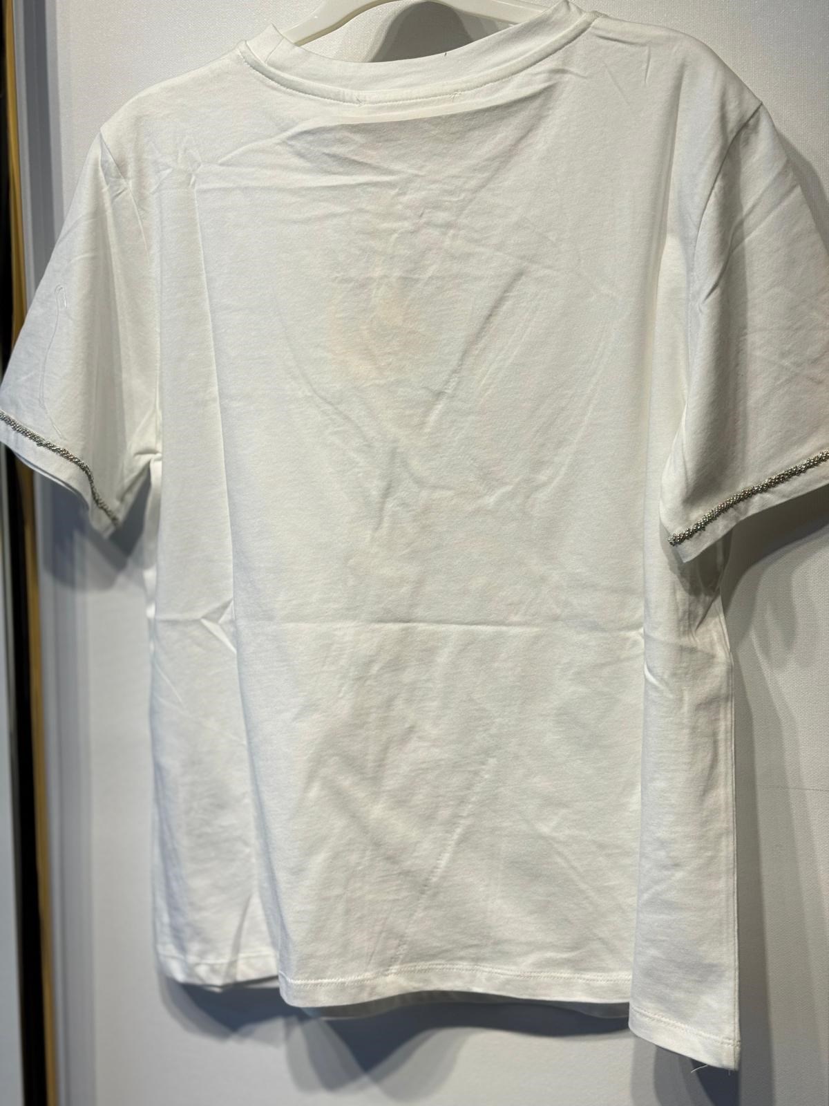 EXQUİSE İrisora Göğüs Taş İşleme Cep Detaylı Rahat Tshirt