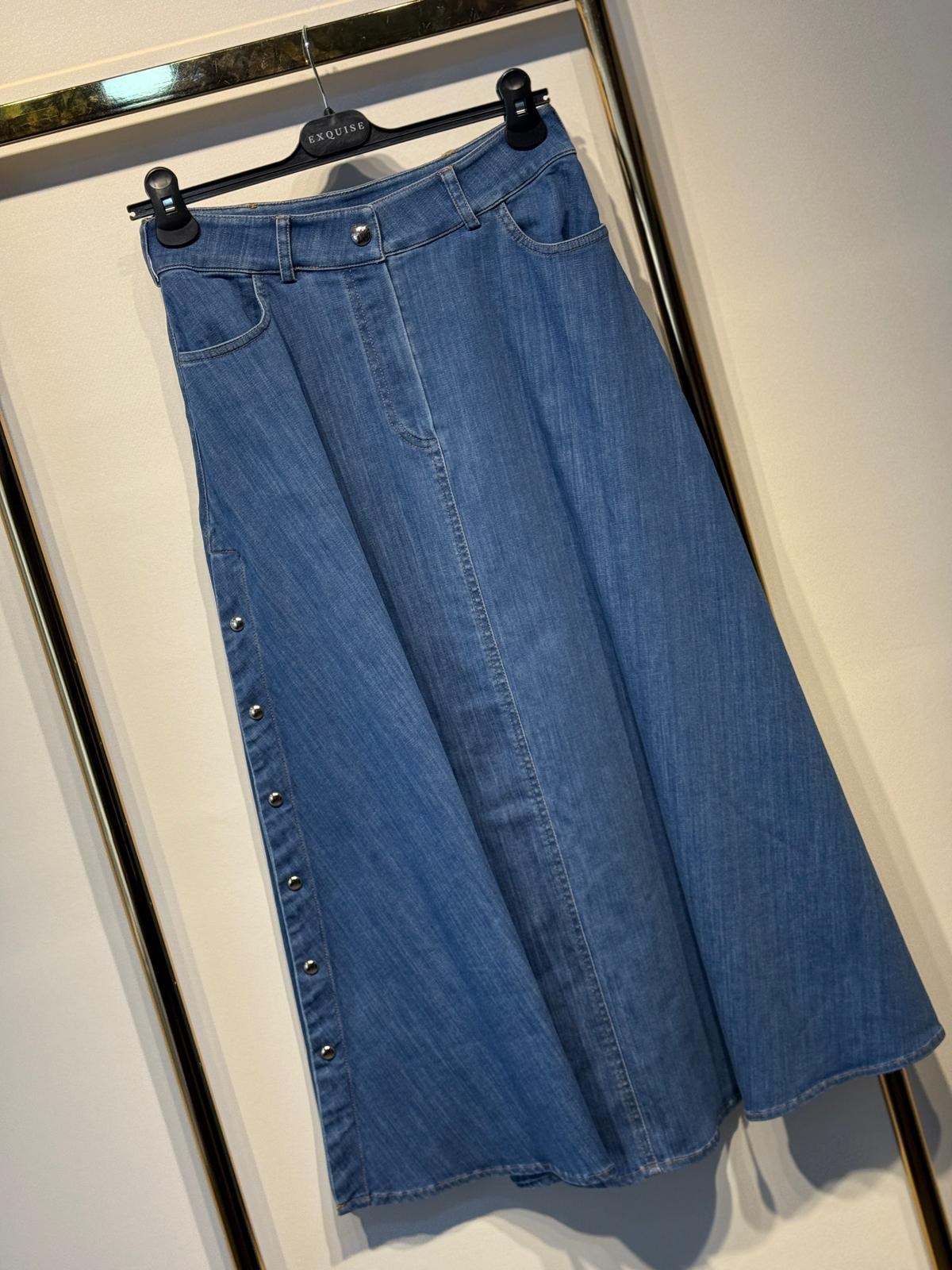 EXQUİSE Meagan Denim Parçalı Etek
