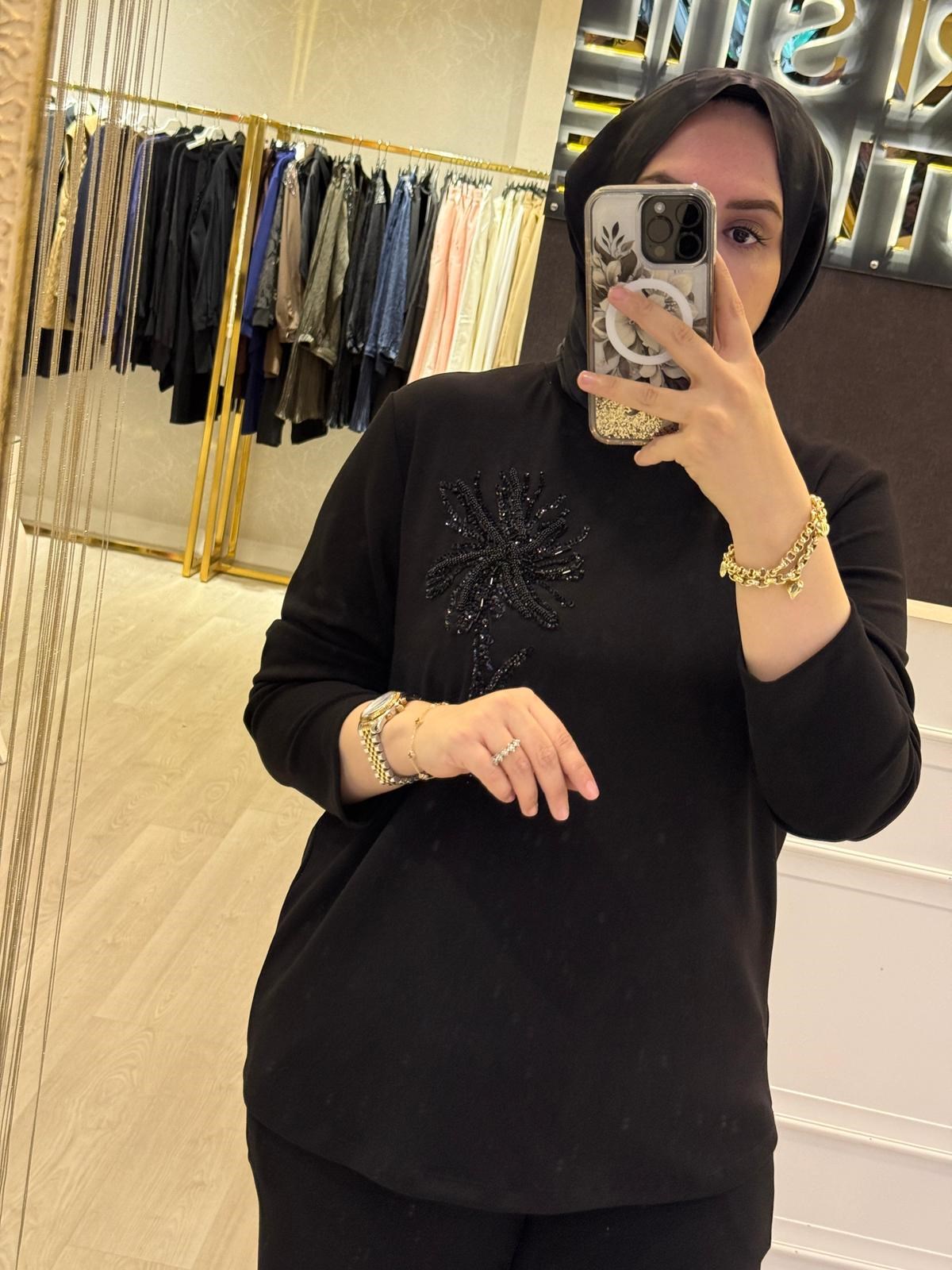 EXQUİSE Payet ve Taş İşleme Detaylı Örme Sweat
