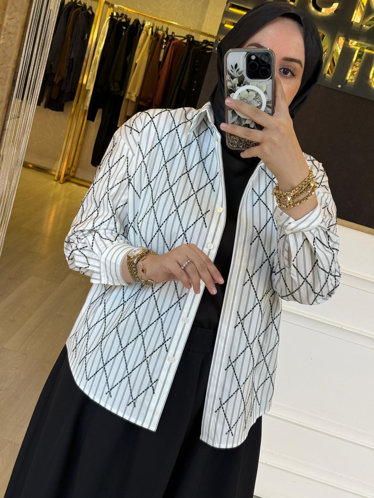 EXQUİSE Taş İşlemeli Kailee Gömlek