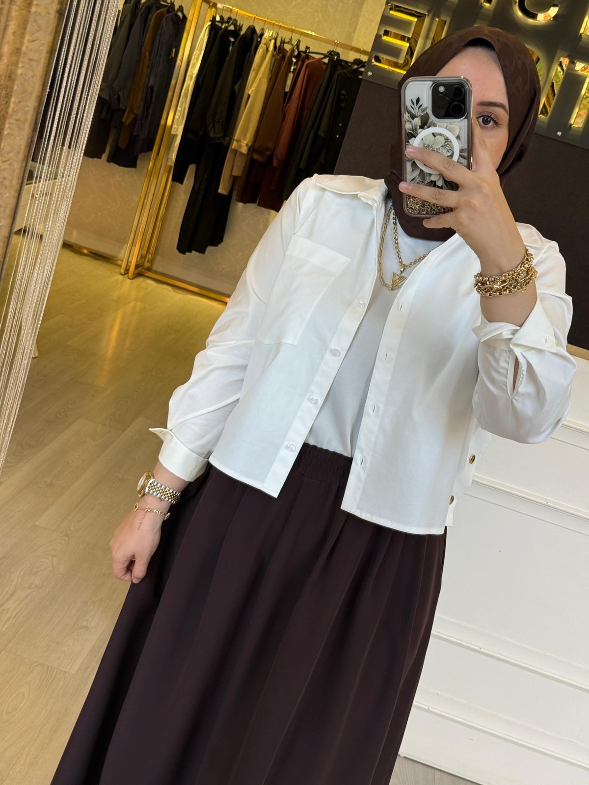 EXQUİSE Thedora Kısa Yanları Detaylı Gömlek