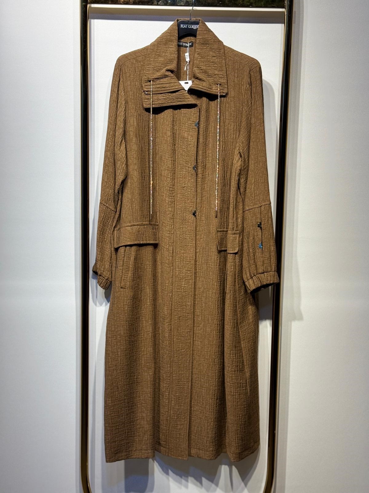 FUAT GÜRSEN Desenli Kumaş Uzun Kap