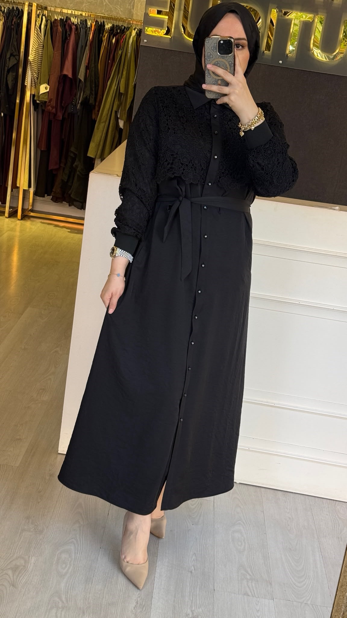 FUAT GÜRSEN NAKIŞ İŞLEMELİ ELBİSE