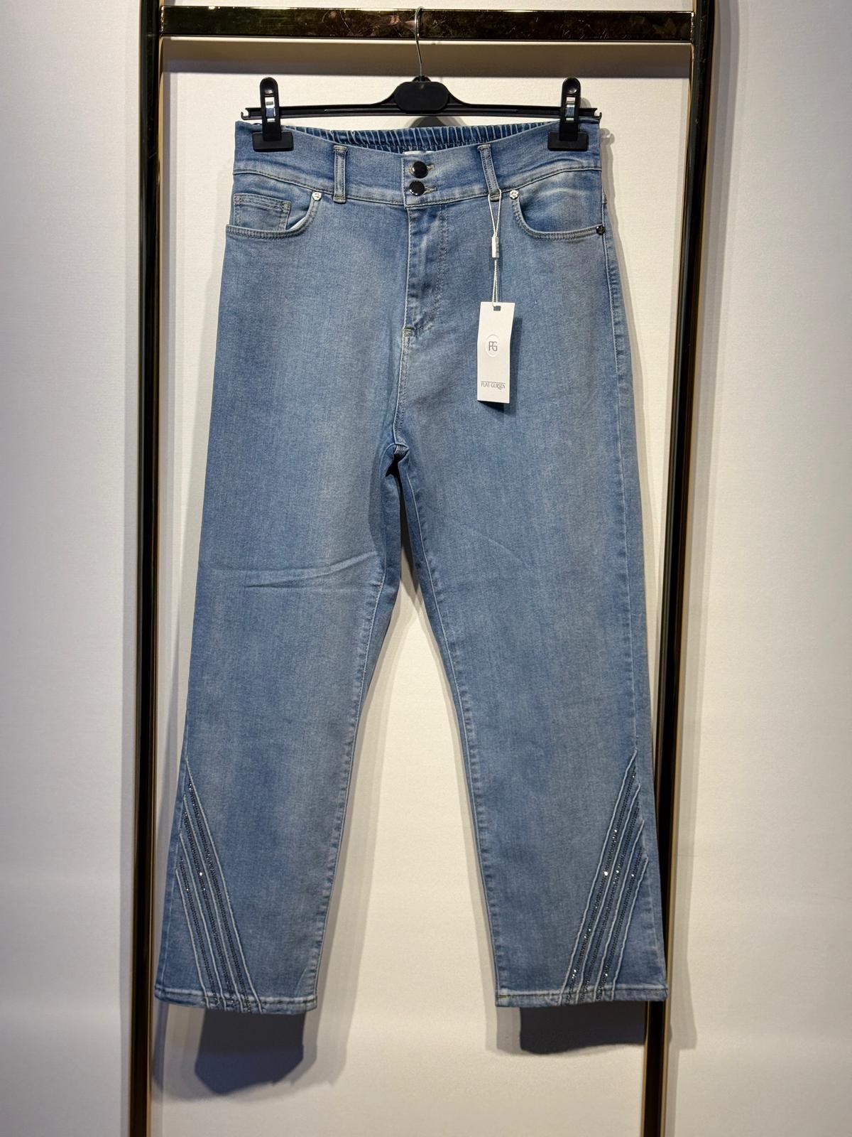 FUAT GÜRSEN Paça Ucu Taşlı Jeans Pantolon