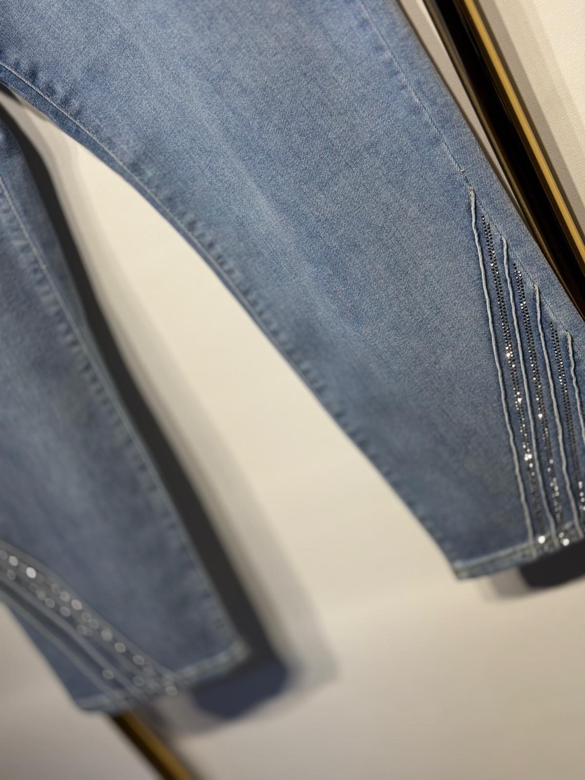 FUAT GÜRSEN Paça Ucu Taşlı Jeans Pantolon