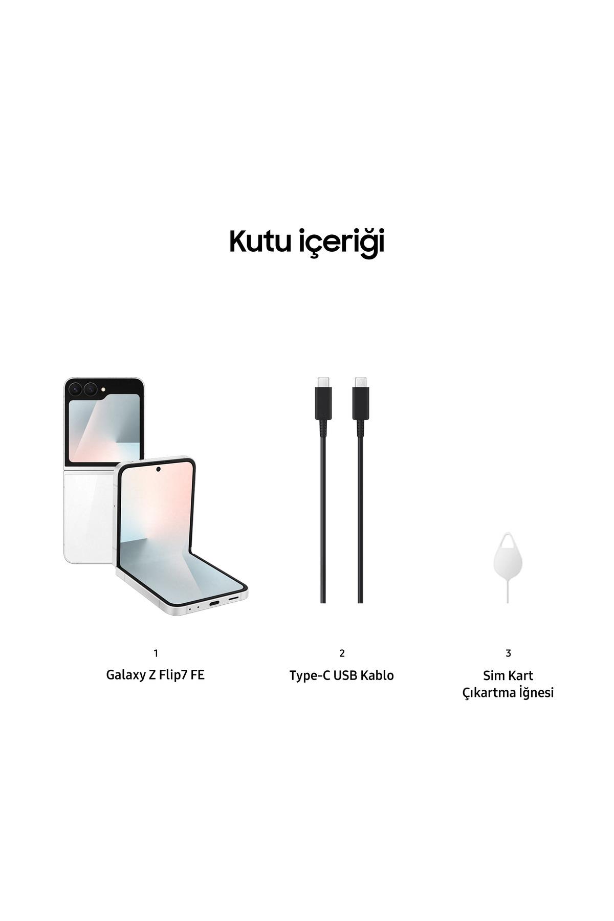 Galaxy Z Flip7 FE 256 GB Beyaz Cep Telefonu