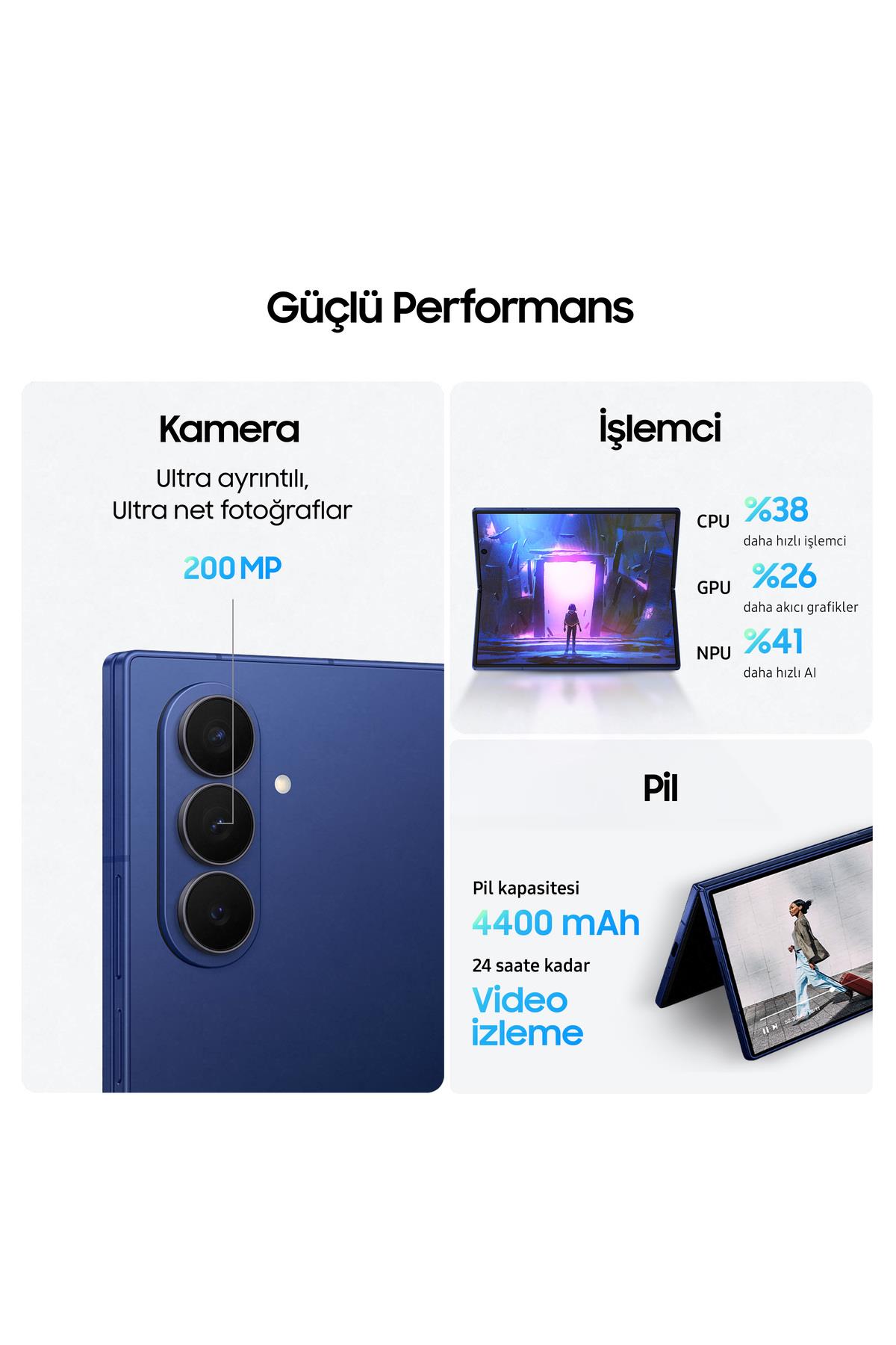 Galaxy Z Fold7 1 TB Gece Siyahı Cep Telefonu