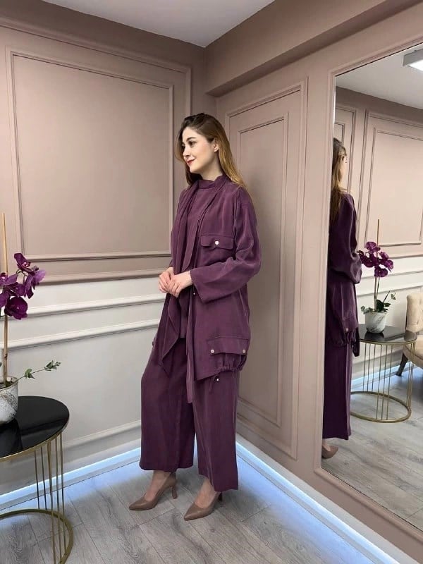GHİSA Ceket Pantolon Kolsuz İçlik 3'lü Takım